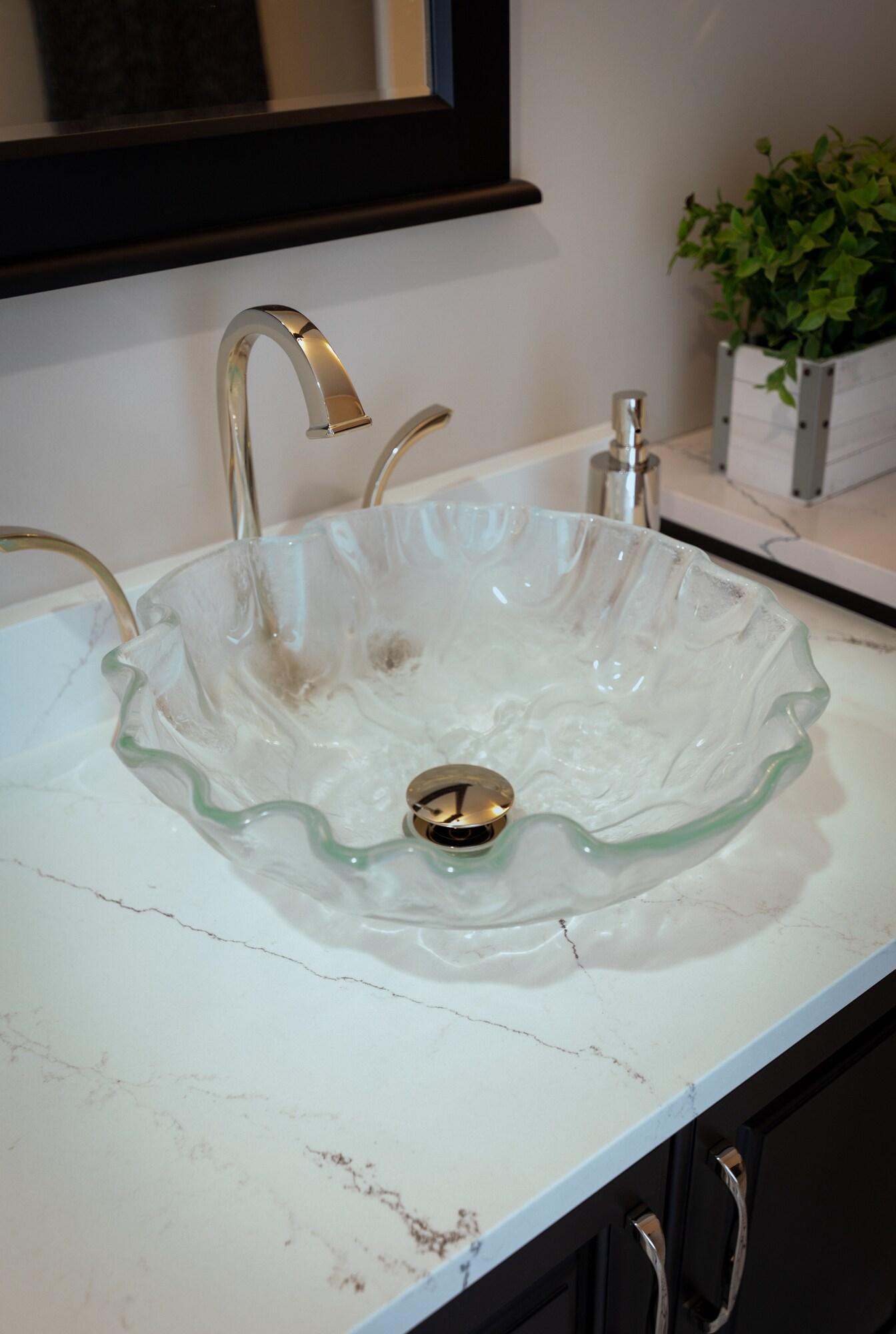 Eden Bath 16.5'' Clear Tempered Glass Specialty Bathroom Sink