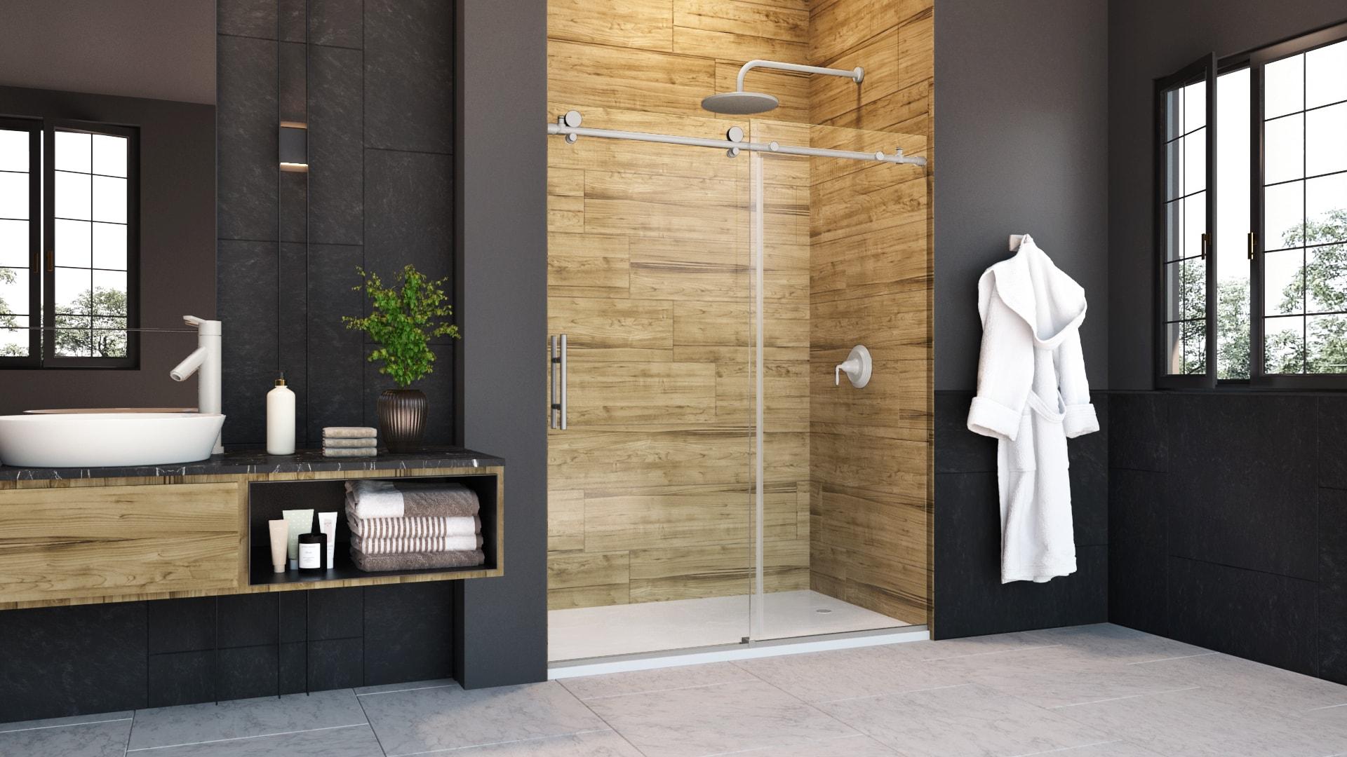 Holcam ECSE180.BNK.CLR.6074.HS Eclipse 56" W x 74" H Single Sliding Frameless Shower Door