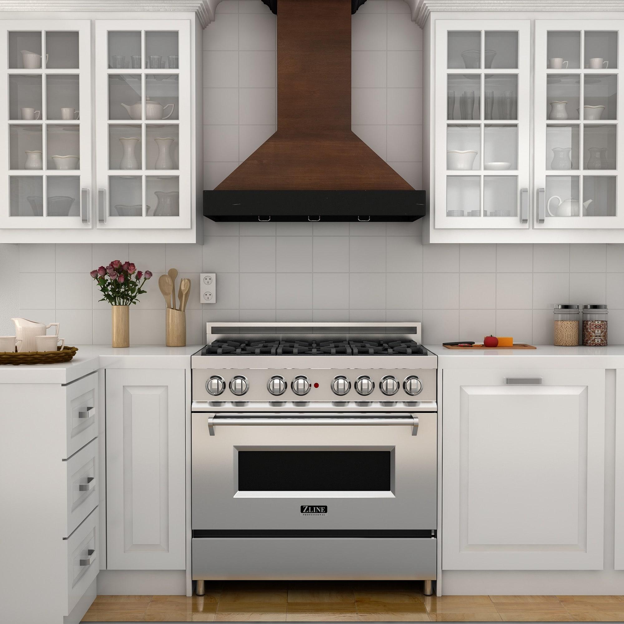 ZLINE ZLINE 30 in. Convertible Vent Wooden Wall Mount Range Hood in Antigua & Walnut KBAR-30
