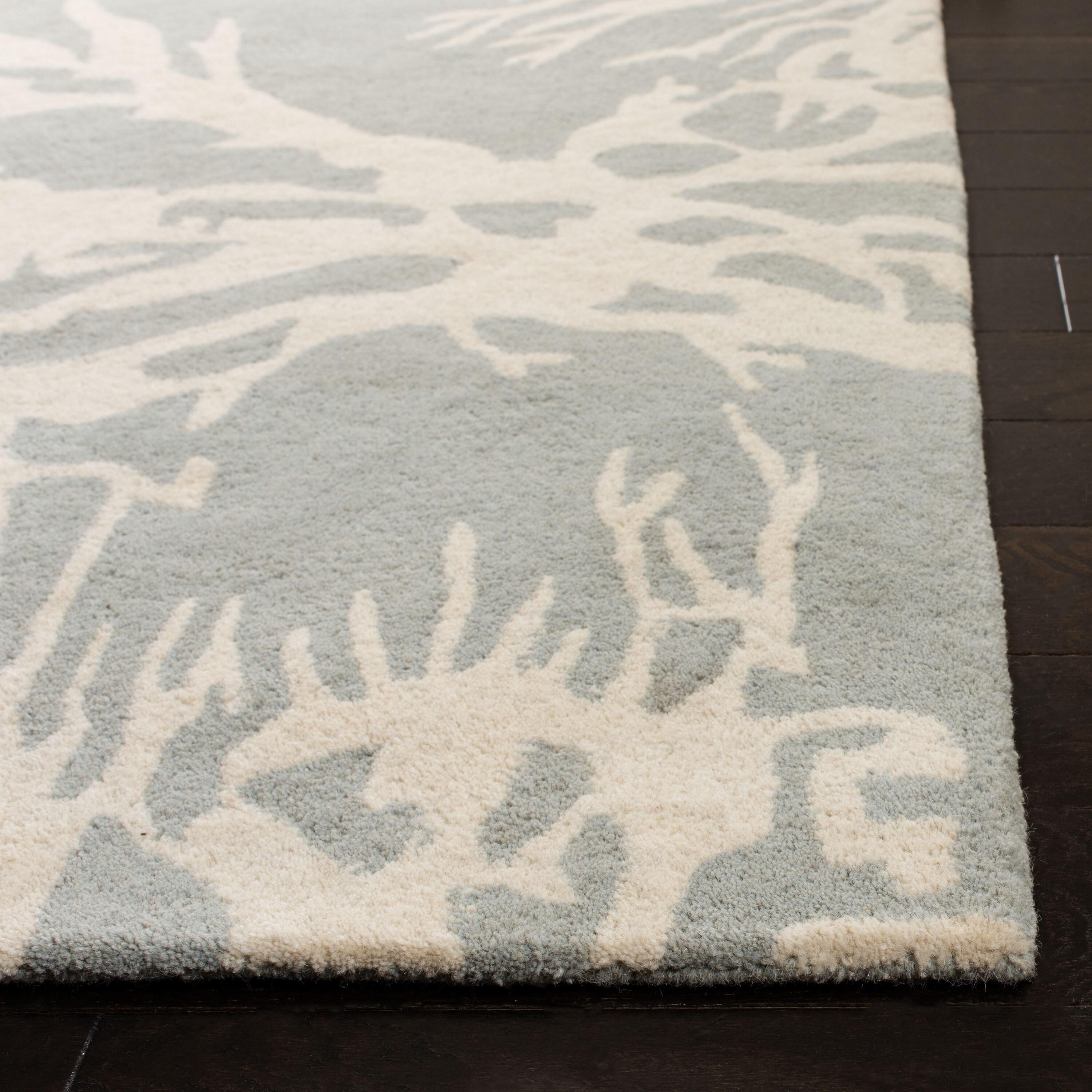 Bella BEL115 Hand Tufted Area Rug - Grey/Ivory - 7'x7' - Safavieh.