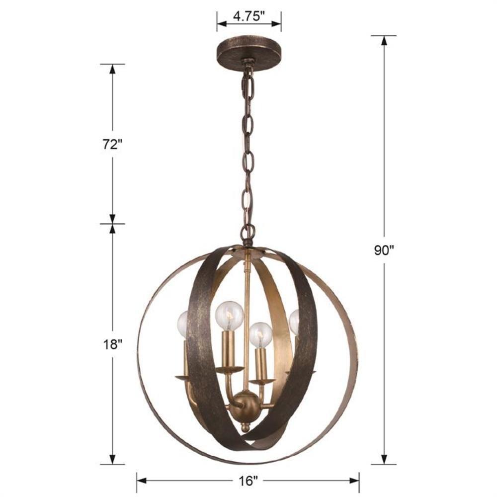 Crystorama Lighting - Four Light Mini Chandelier - Mini Chandelier - Luna - Four