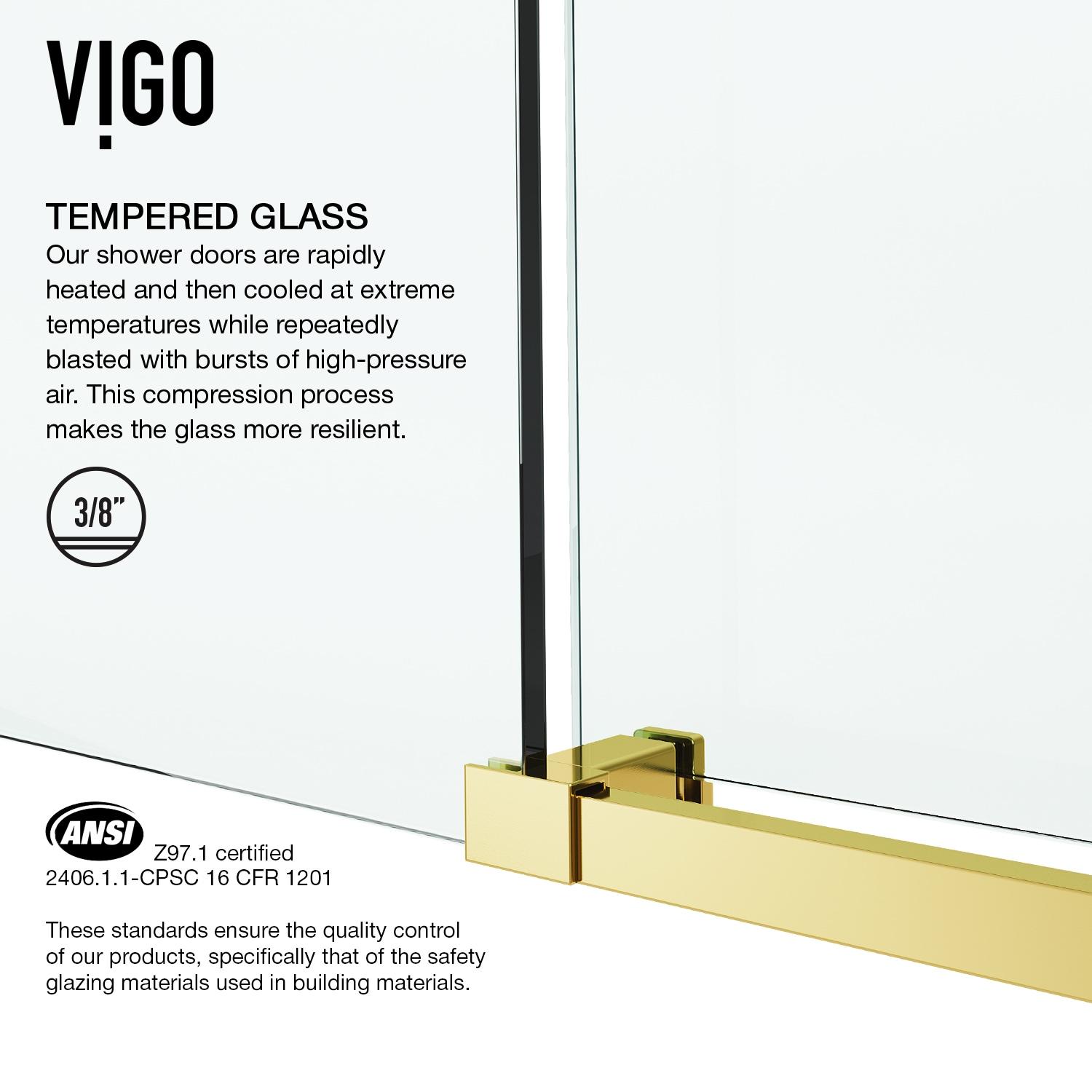 Elan E-Class 68-72" W x 76" H Sliding Frameless Shower Door with 3/8" Clear Glass