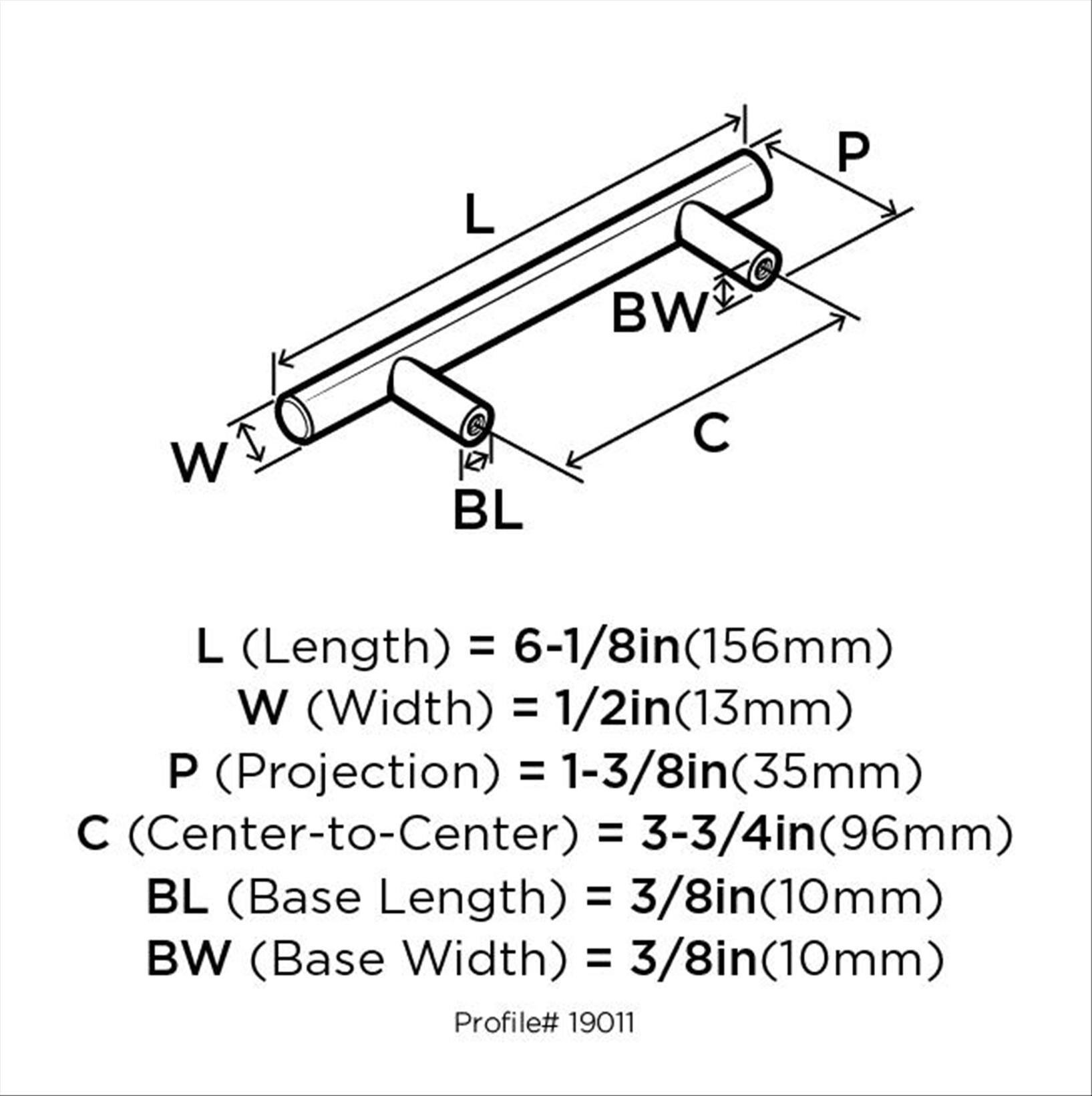 Amerock Bar Pulls 3-3/4 inch (96mm) Center-to-Center Polished Nickel Cabinet Pull