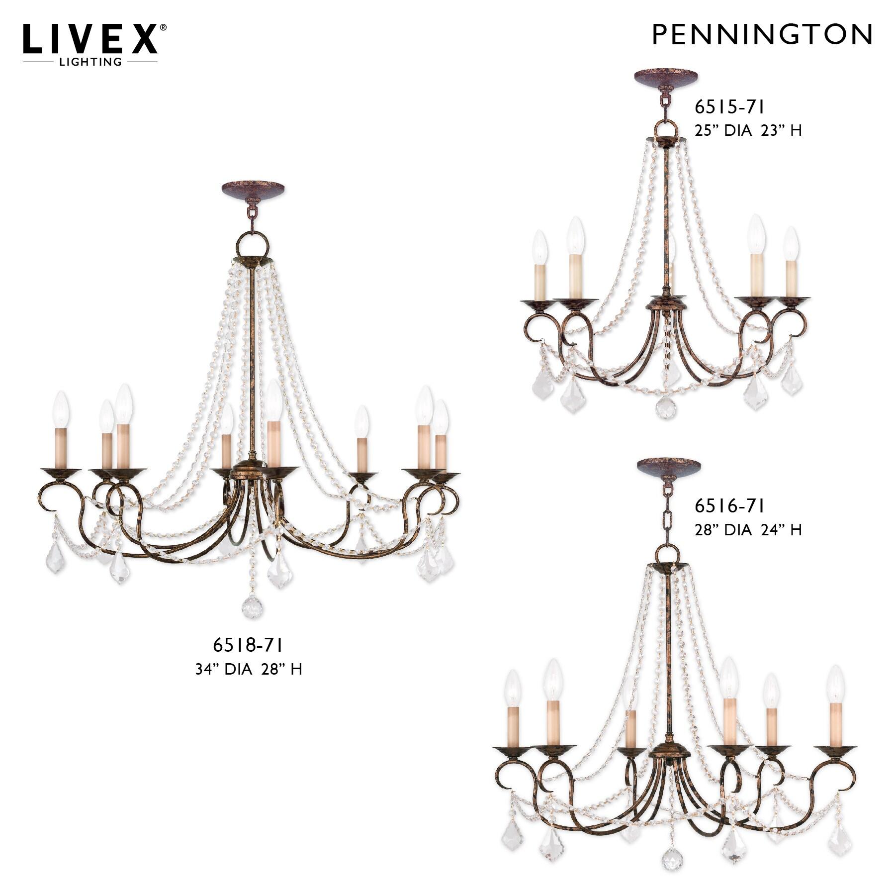 Livex Lighting Pennington 5 - Light Chandelier in  Hand Applied Venetian Golden Bronze