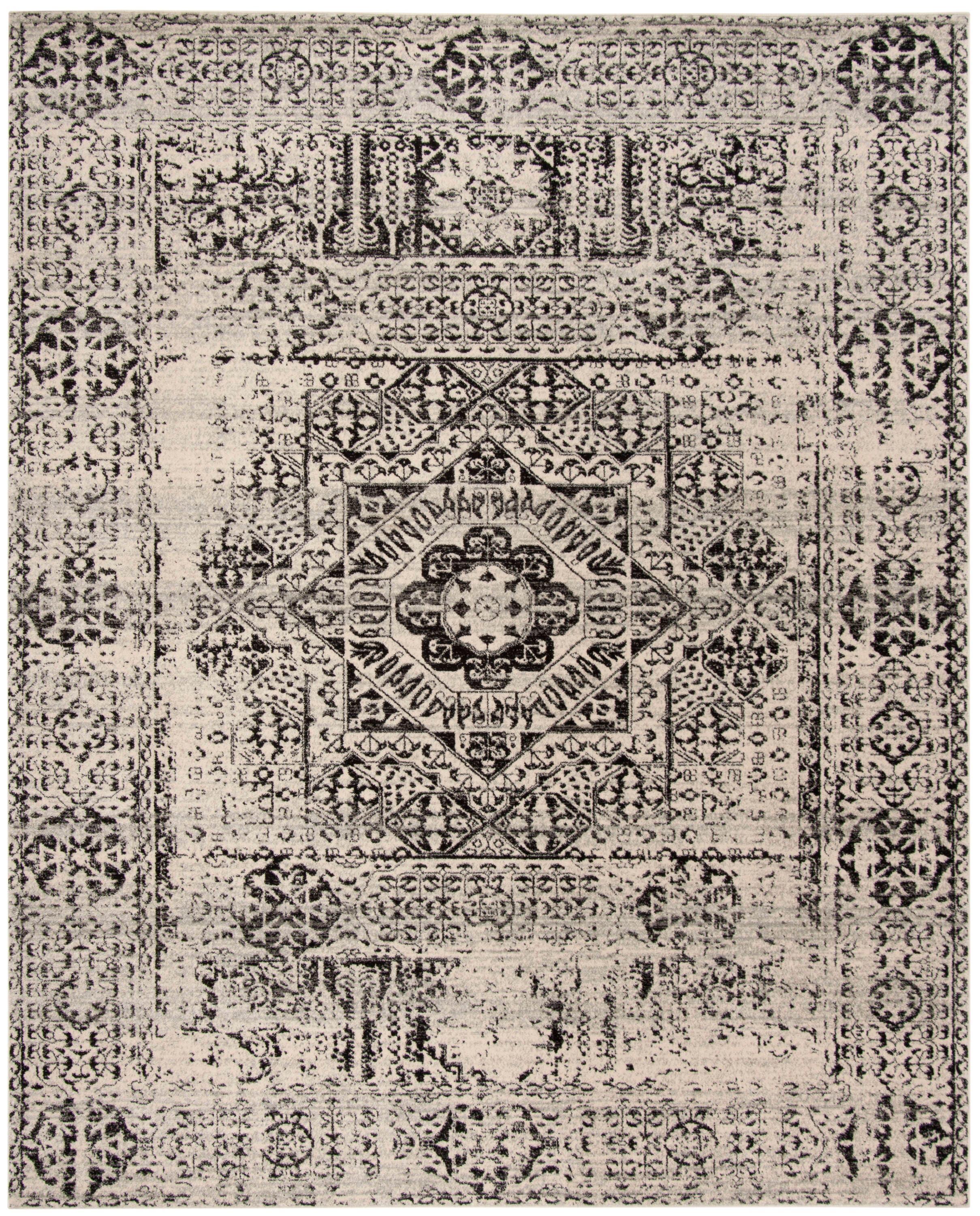Evoke EVK260 Power Loomed Area Rug - Ivory/Black - 12'x18' - Safavieh.
