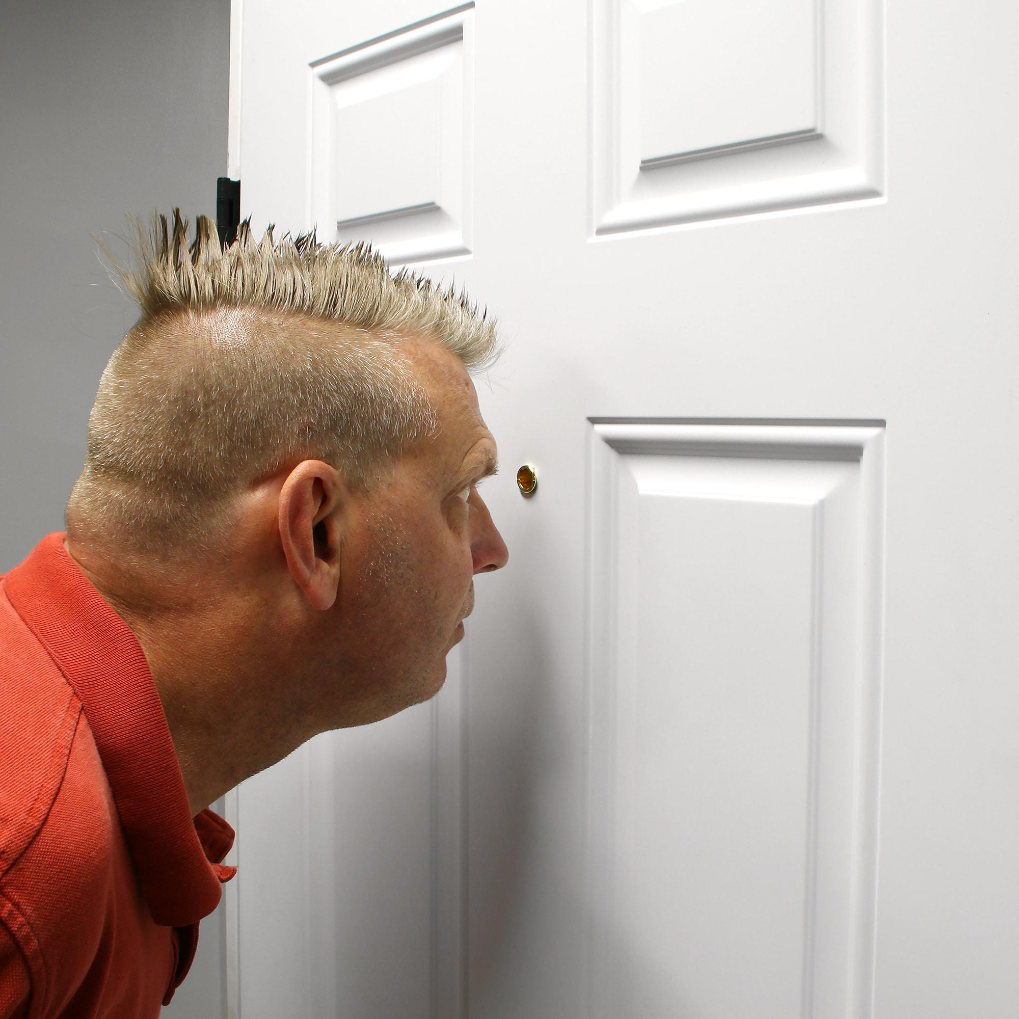 Door Knocker and Viewer, 1/2 in. Bore, 160-Degree View Angle, Antique Brass