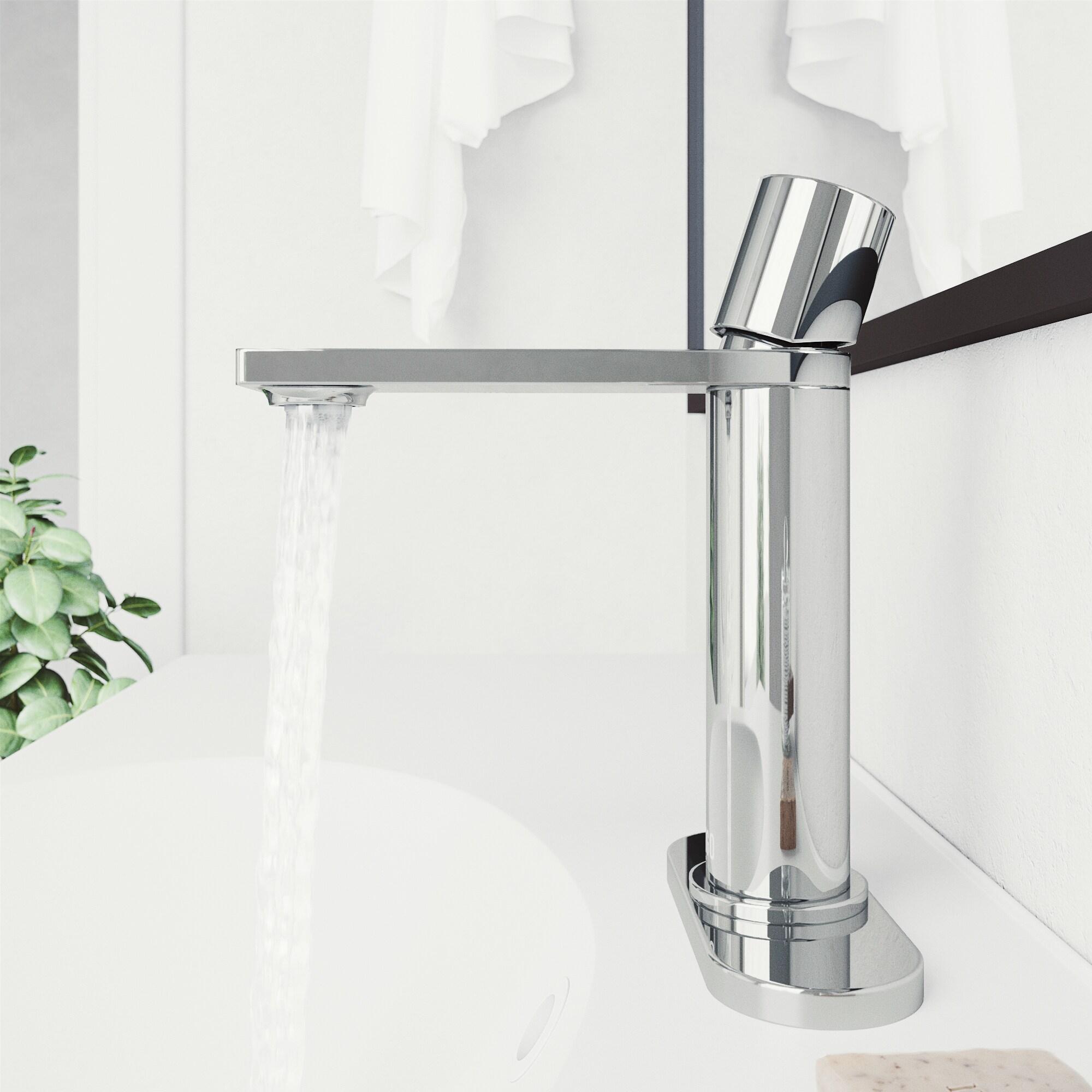 Halsey Single Hole Bathroom Faucet with Deck Plate