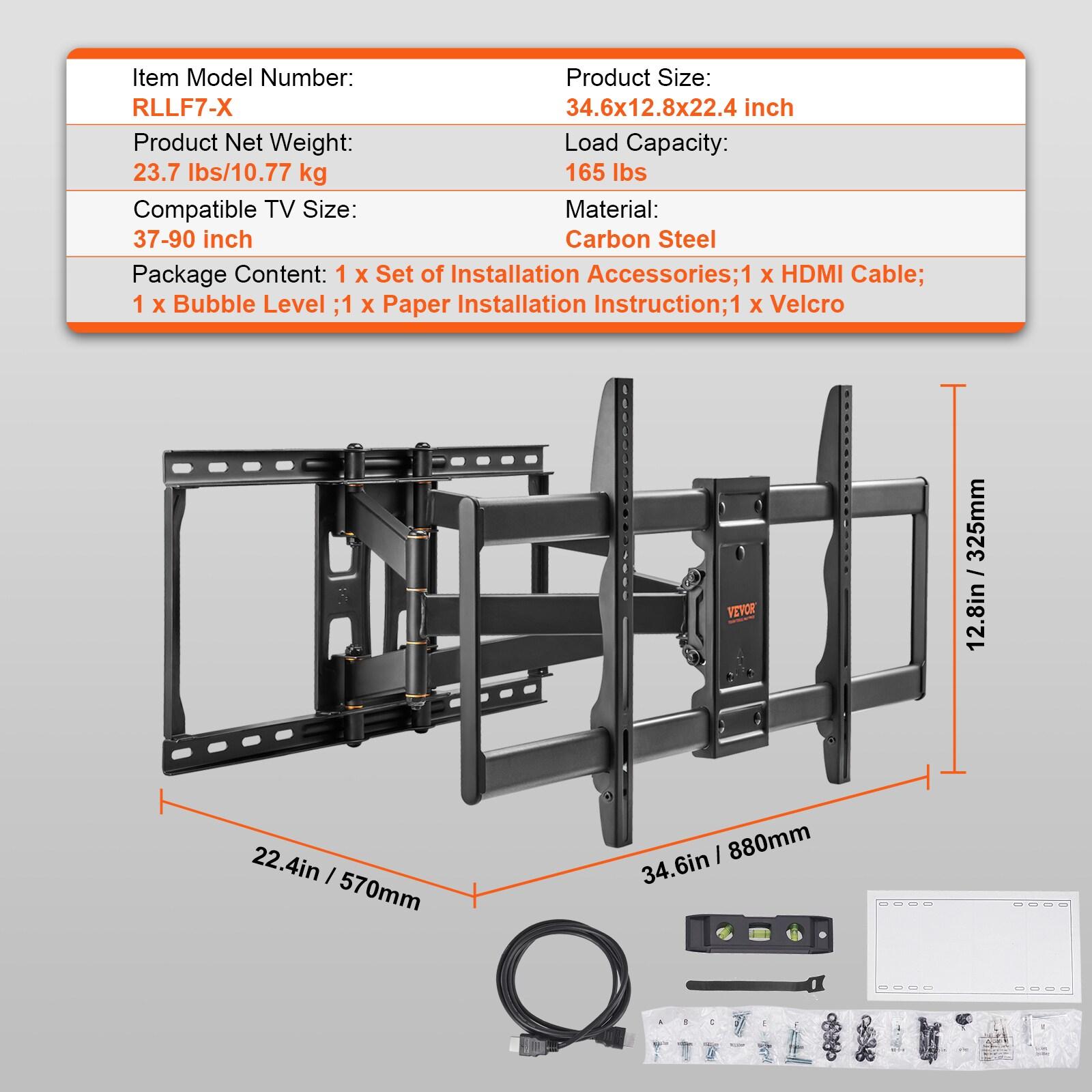 VEVOR VEVOR Full Motion TV Mount Fits for 37-90 inch TVs