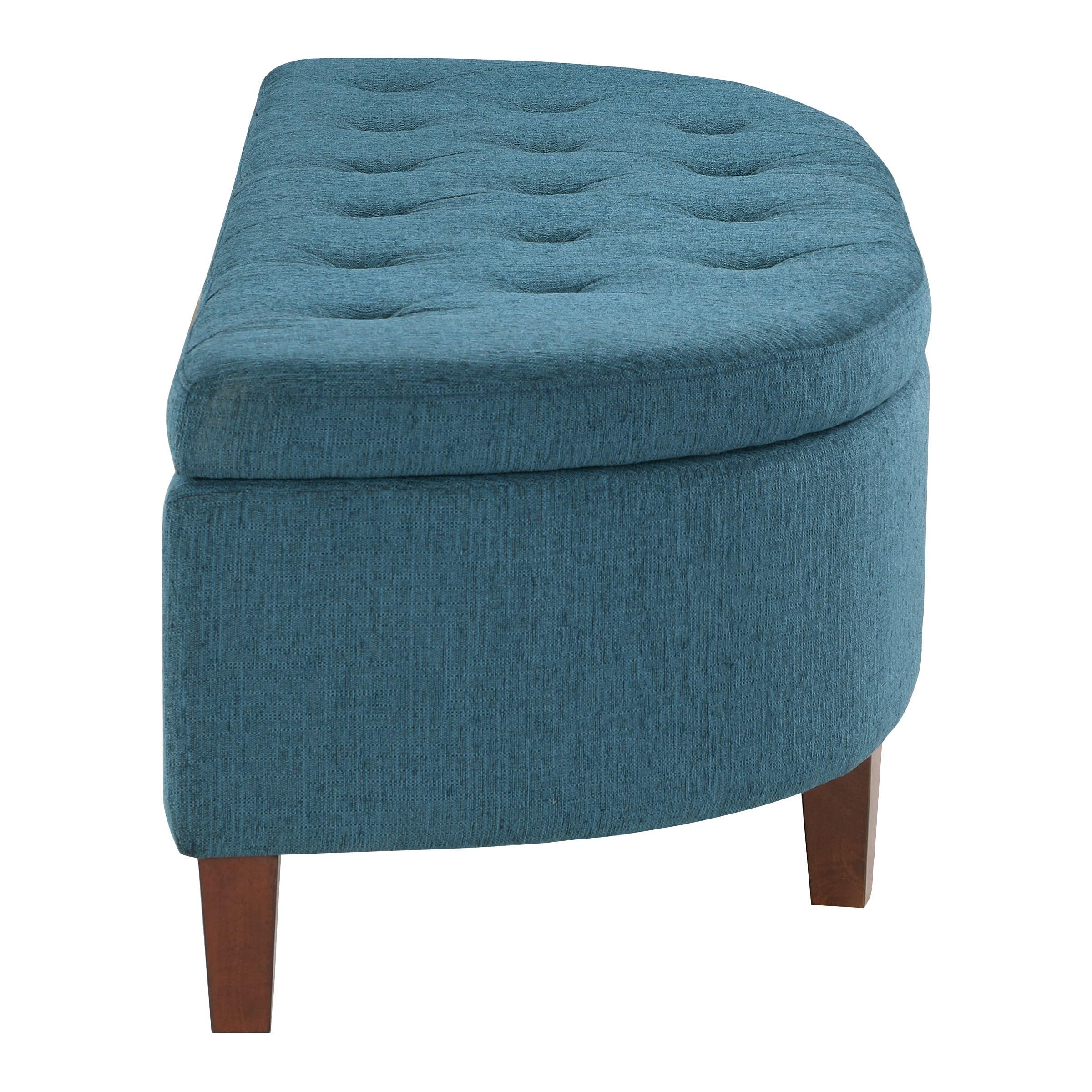 Jaycee 60" Storage Bench in Azure Blue Fabric