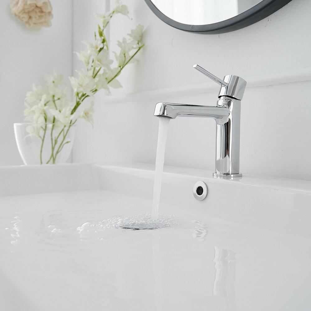 BWE Single Handle Single Hole Modern Bathroom Faucet Bathroom Drip-Free Vanity Sink Faucet