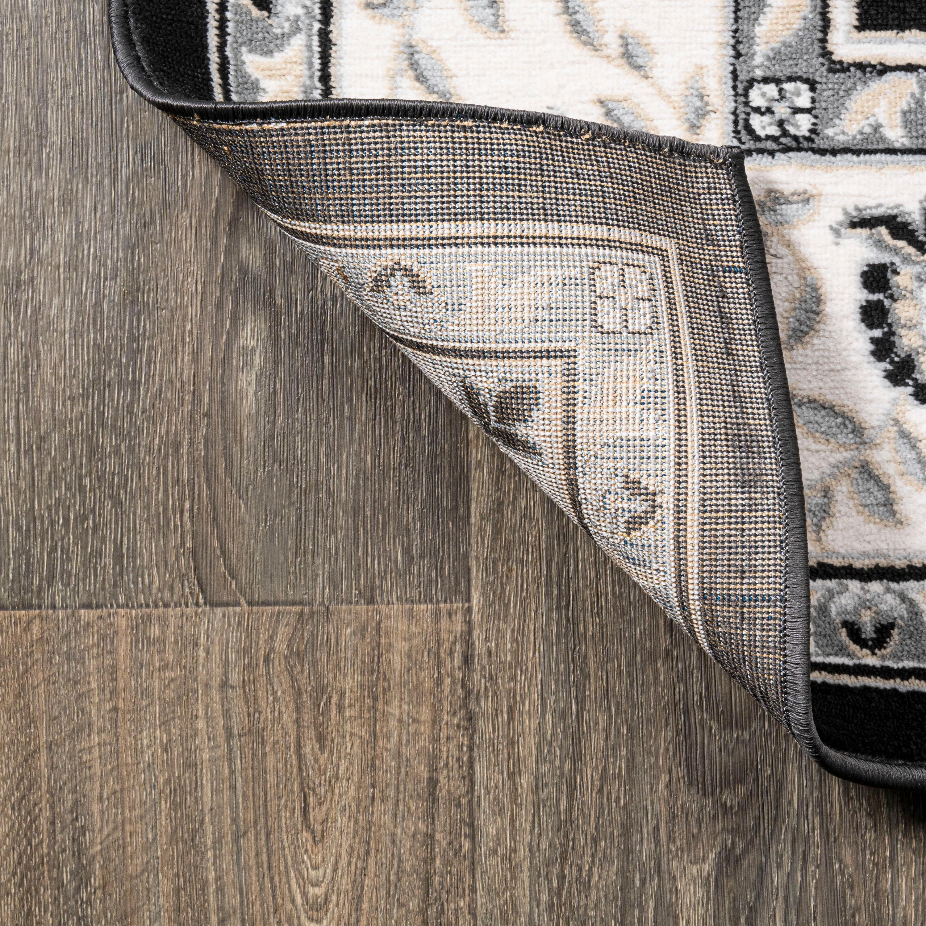 5'x 8' Cherie French Cottage Area Rug, Black/Cream - JONATHAN Y