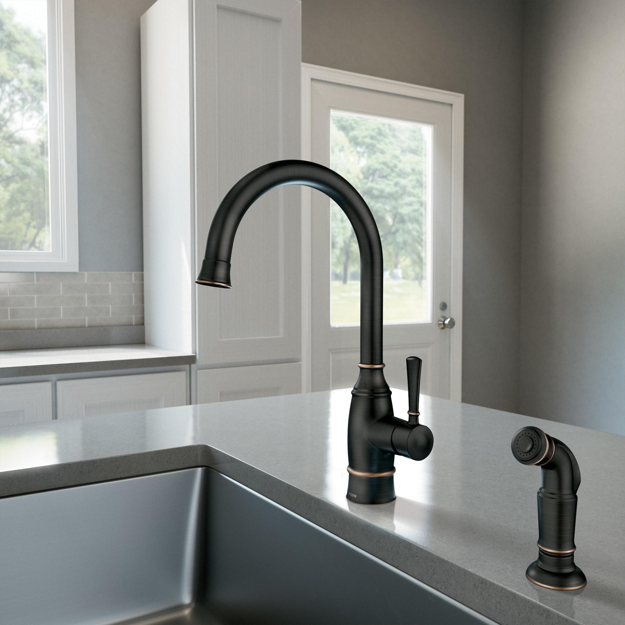 Noell Single-Handle Standard Kitchen Faucet with Side Sprayer, Deckplate Sold Separately