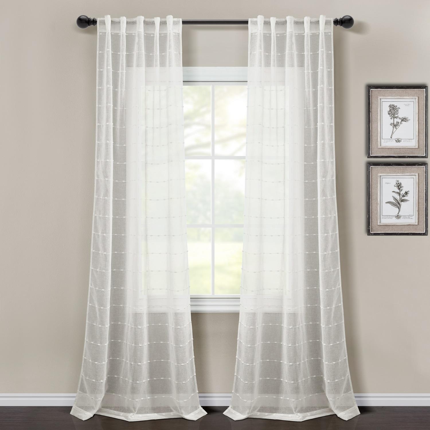 Lush Decor Solid Sheer Curtain Panels (Set of 2)