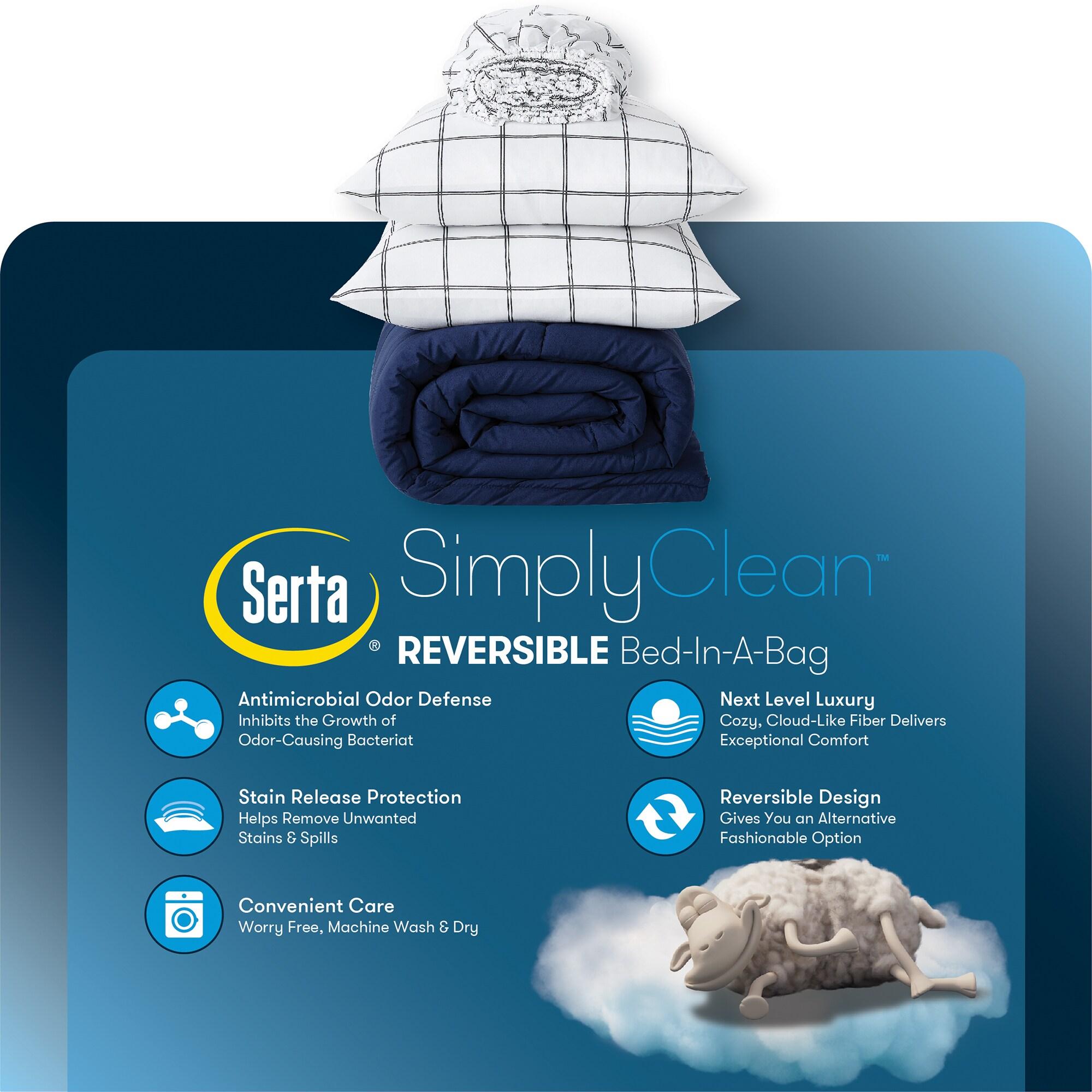 Serta Serta Simply Clean Microfiber Reversible 7 Piece Comforter Set