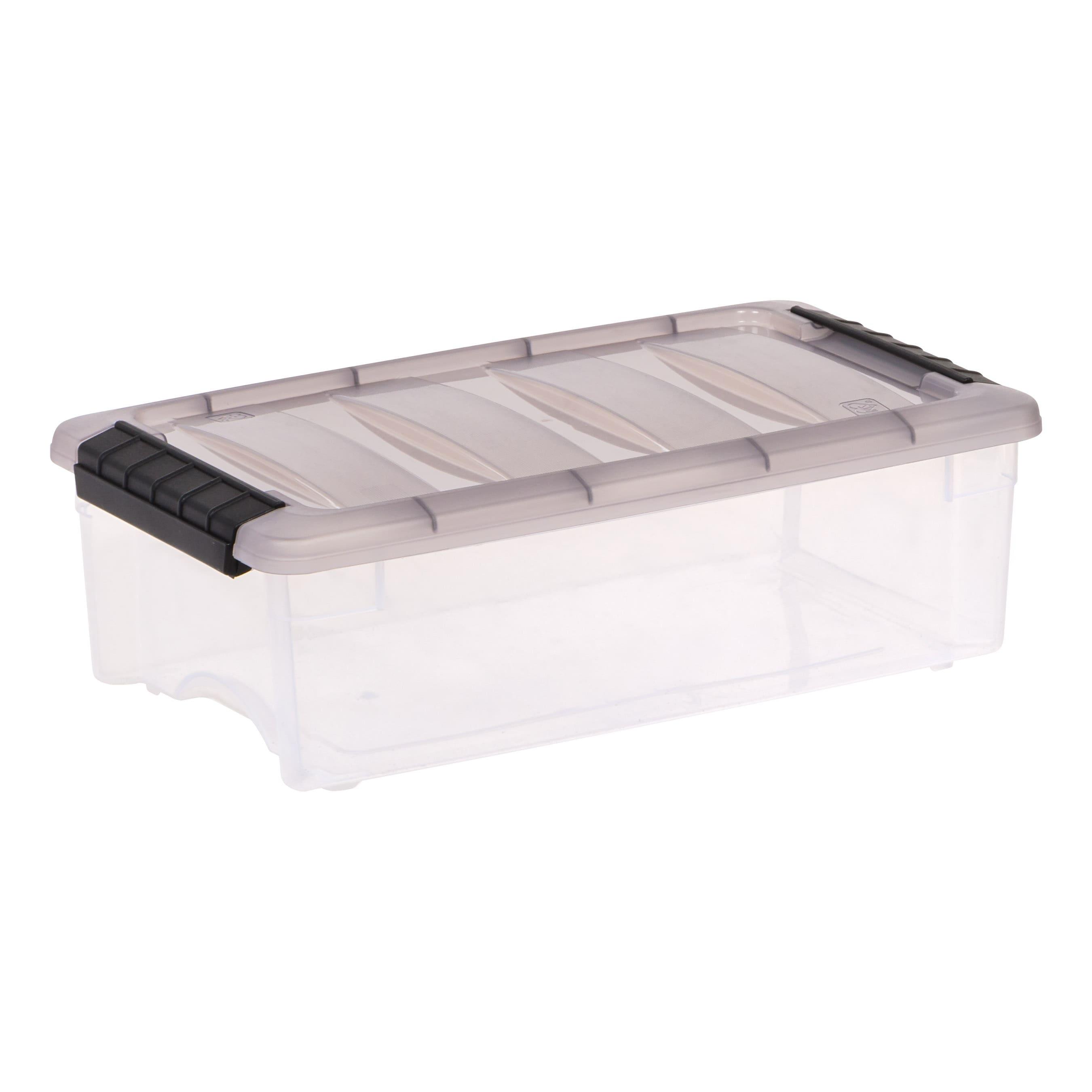 5 Qt./1.25 Gal. Plastic Storage Boxes with Latching Lids in Clear (Set of 12)