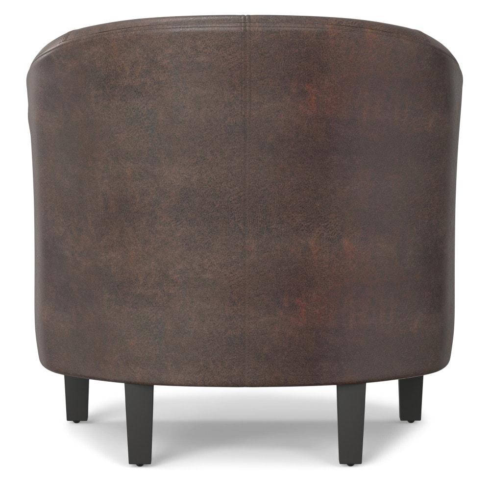 Simpli Home Austin 30"W Upholstered Vegan Faux Leather Contemporary Tub Accent Chair with High Arms and Deep Seat