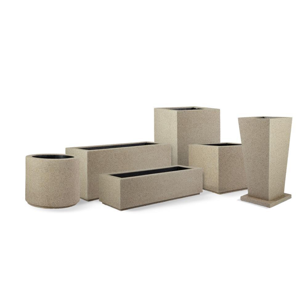 23'' Sandstone Granite Composite Square Outdoor Planter