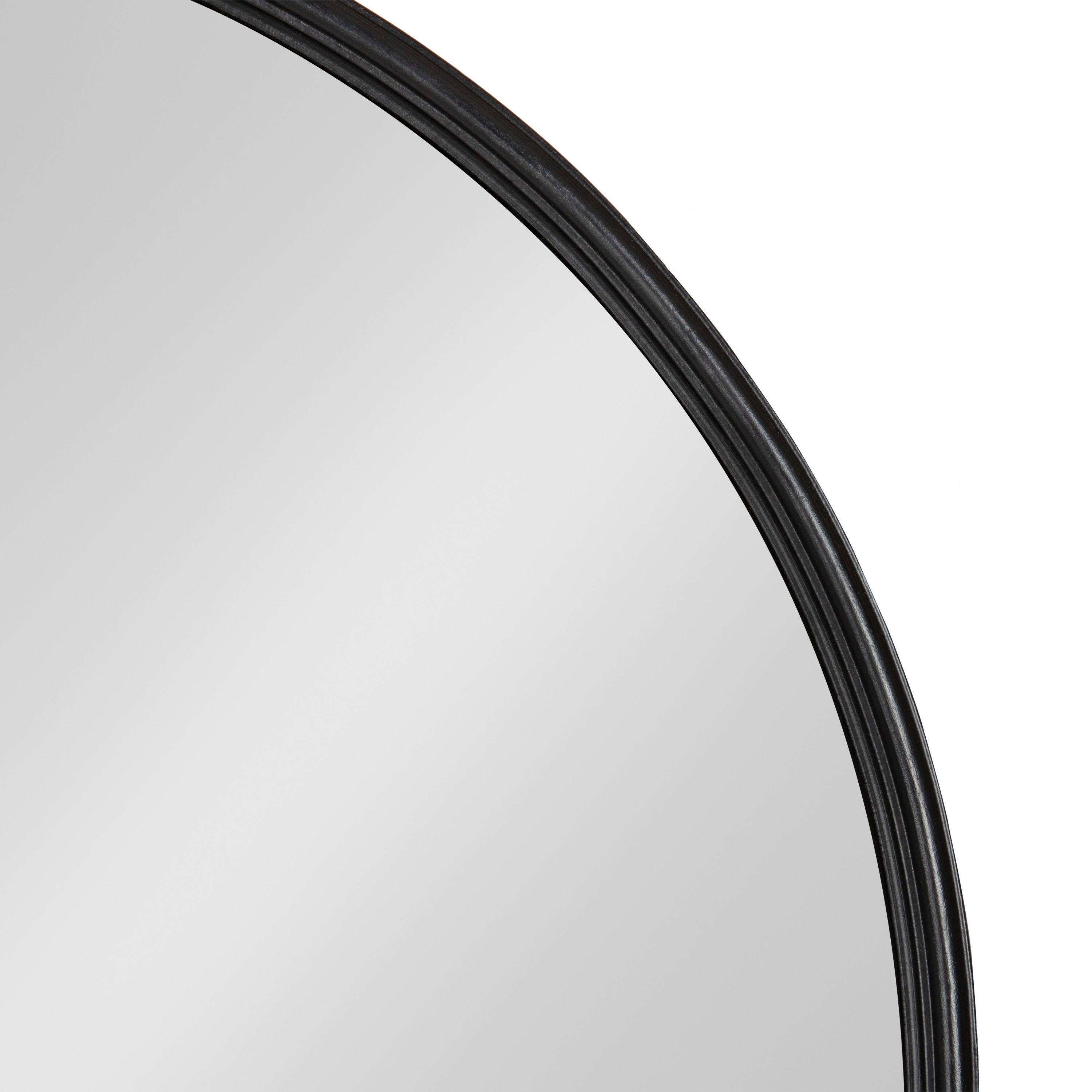 Kate and Laurel Caskill Modern Oval Mirror, 18" x 24", Black, Capsule-Shaped Accent Mirror for Entryway, Living Room, or Bathroom