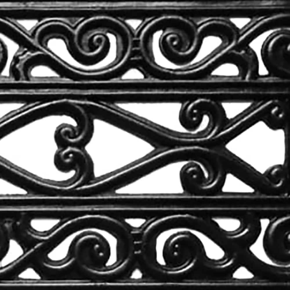 Ottomanson Easy Clean, Waterproof, Low Profile Non-Slip Indoor/Outdoor Rubber Stair Treads, 10" x 30" (5 Pack), Black Wrought