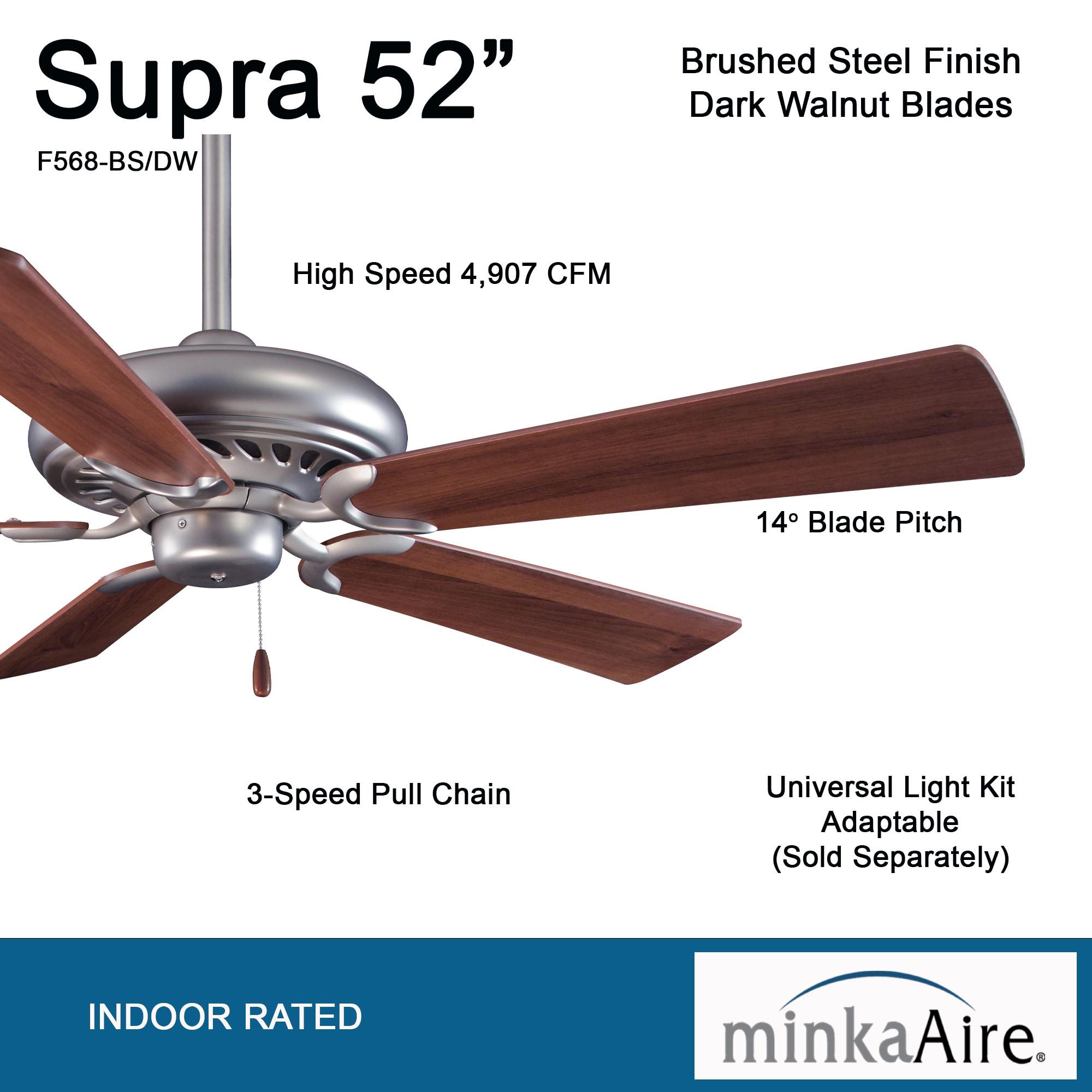 52" Supra 5 - Blade Standard Ceiling Fan with Pull Chain