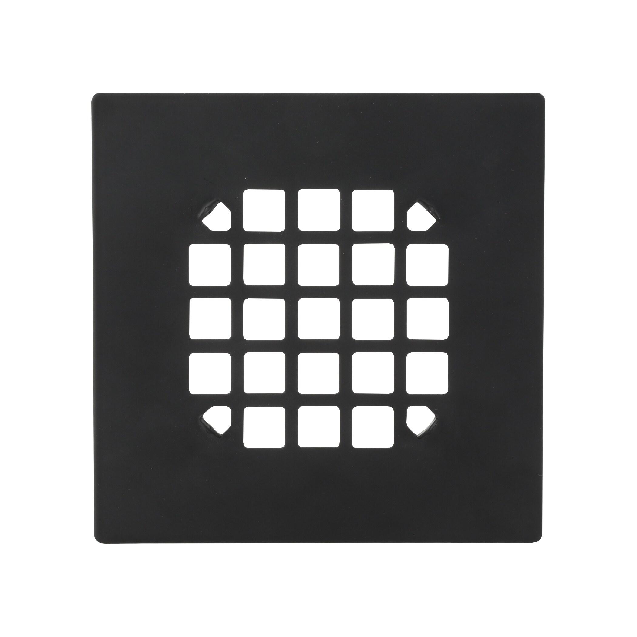 4.25 in. Square Stainless Steel Drain Cover, Matte Black