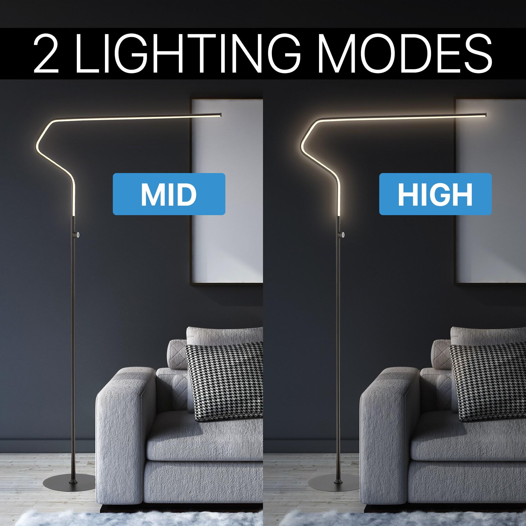 JONATHAN Y JYL7020B Julian 65.25" Integrated LED Metal Floor Lamp, Minimalistic, Modern, Contemporary for living room, dinning room, bedroom, office, Black
