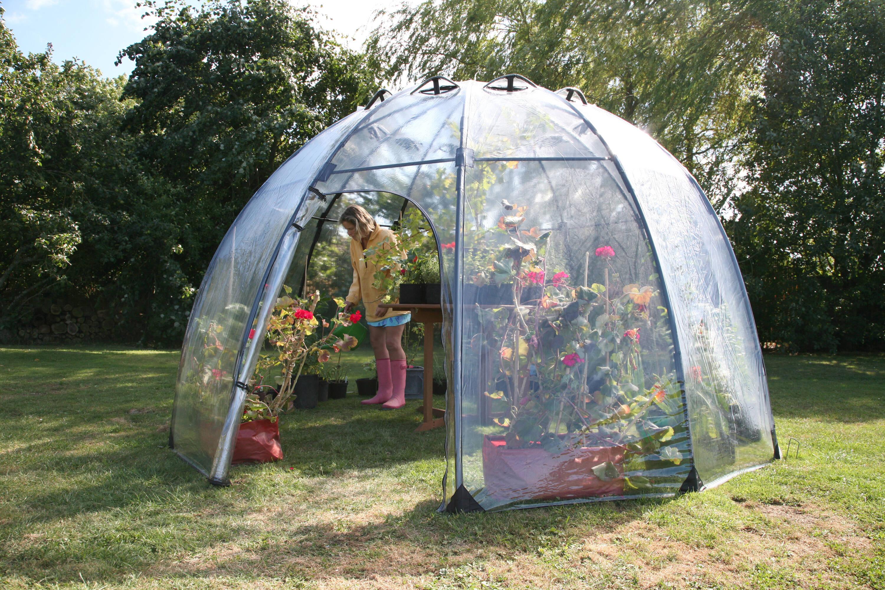 Haxnicks 11.5 Ft. W x 11.5 Ft. D Large Sunbubble Walk-in Greenhouse