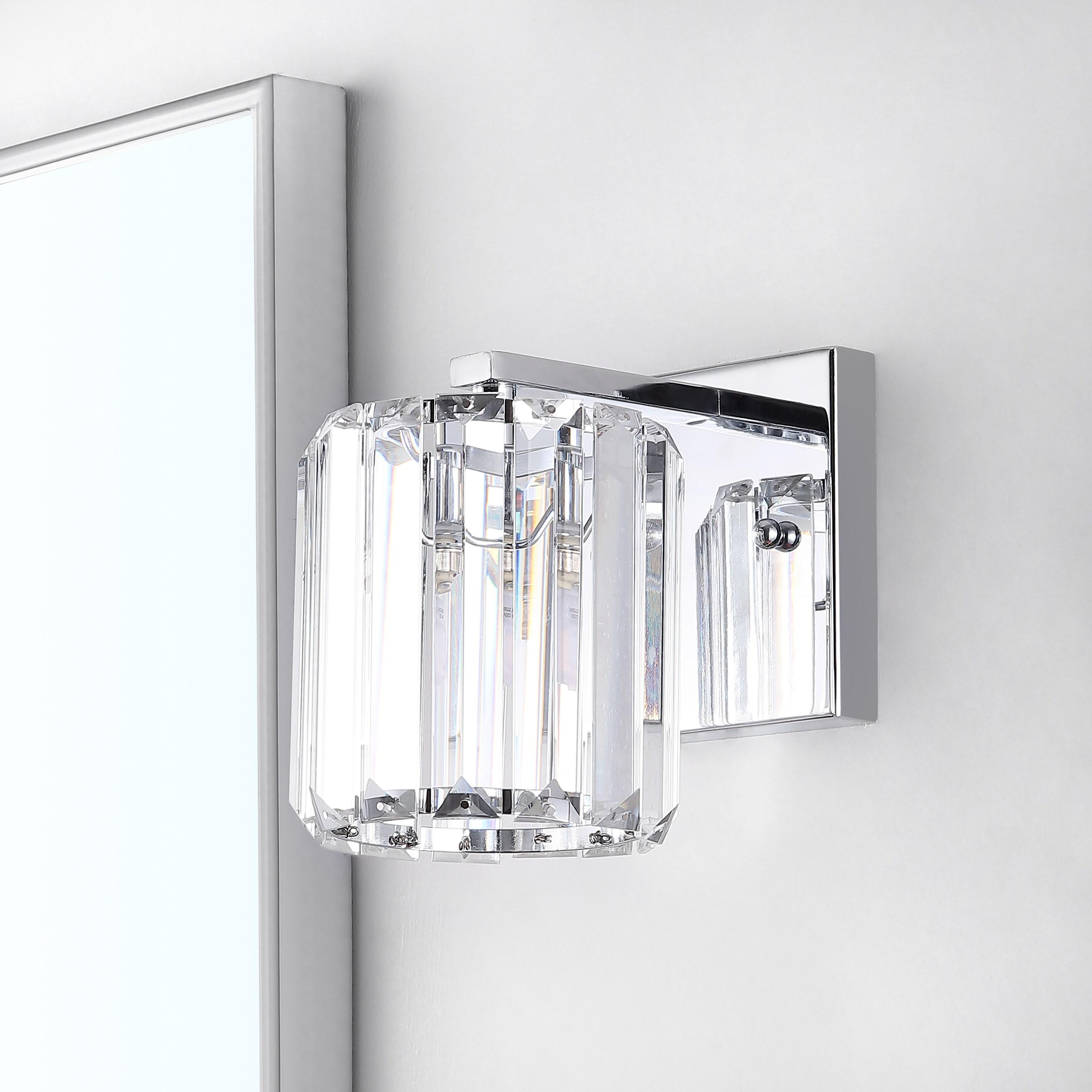 Coco Prism Vintage 4.75" 1-Light Metal/Glass Classic Glam LED Vanity Light, Chrome