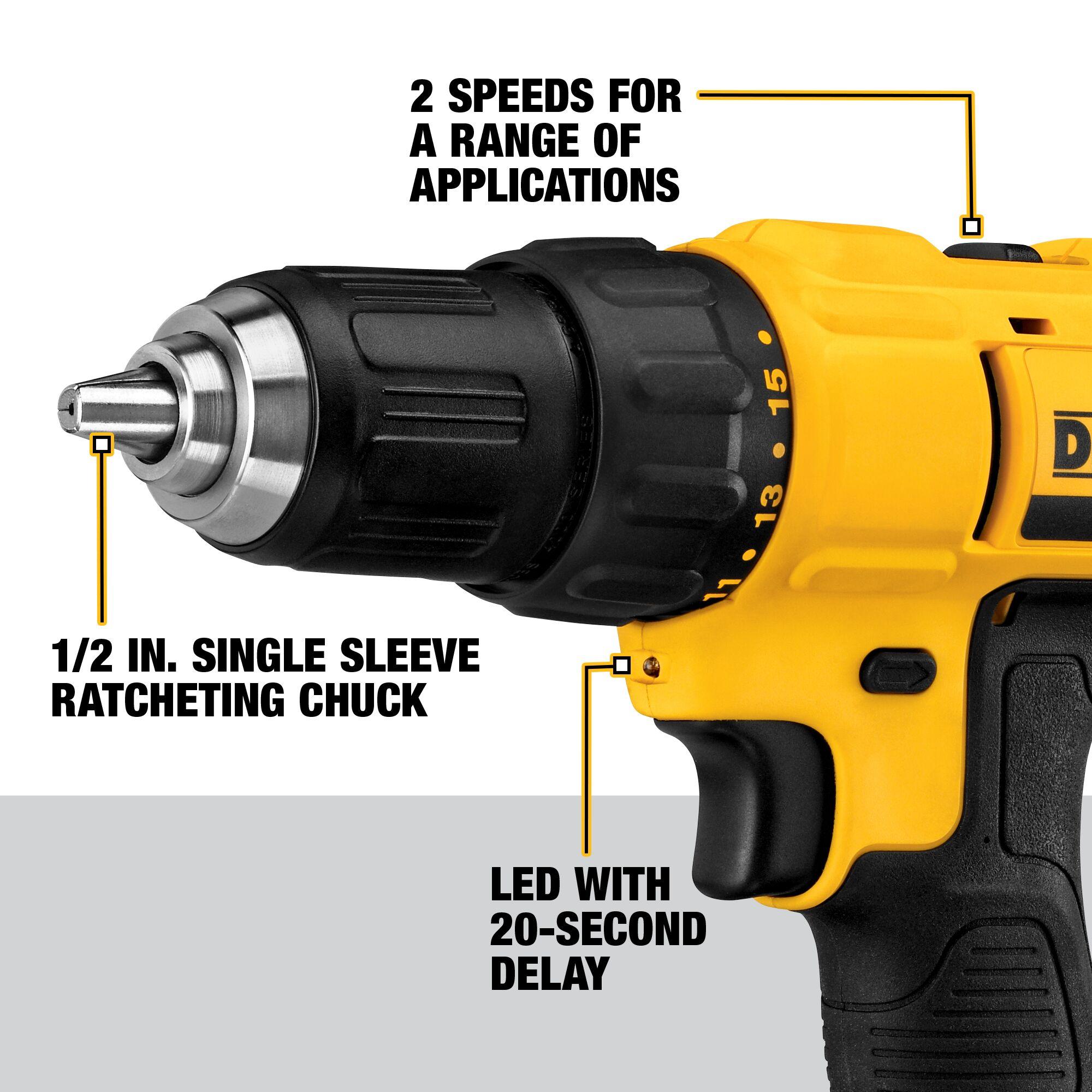 DEWALT 20V MAX Cordless Drill/Impact 2 Tool Combo Kit with (2) 20V 1.3Ah Batteries, Charger, and Bag DCK240C2