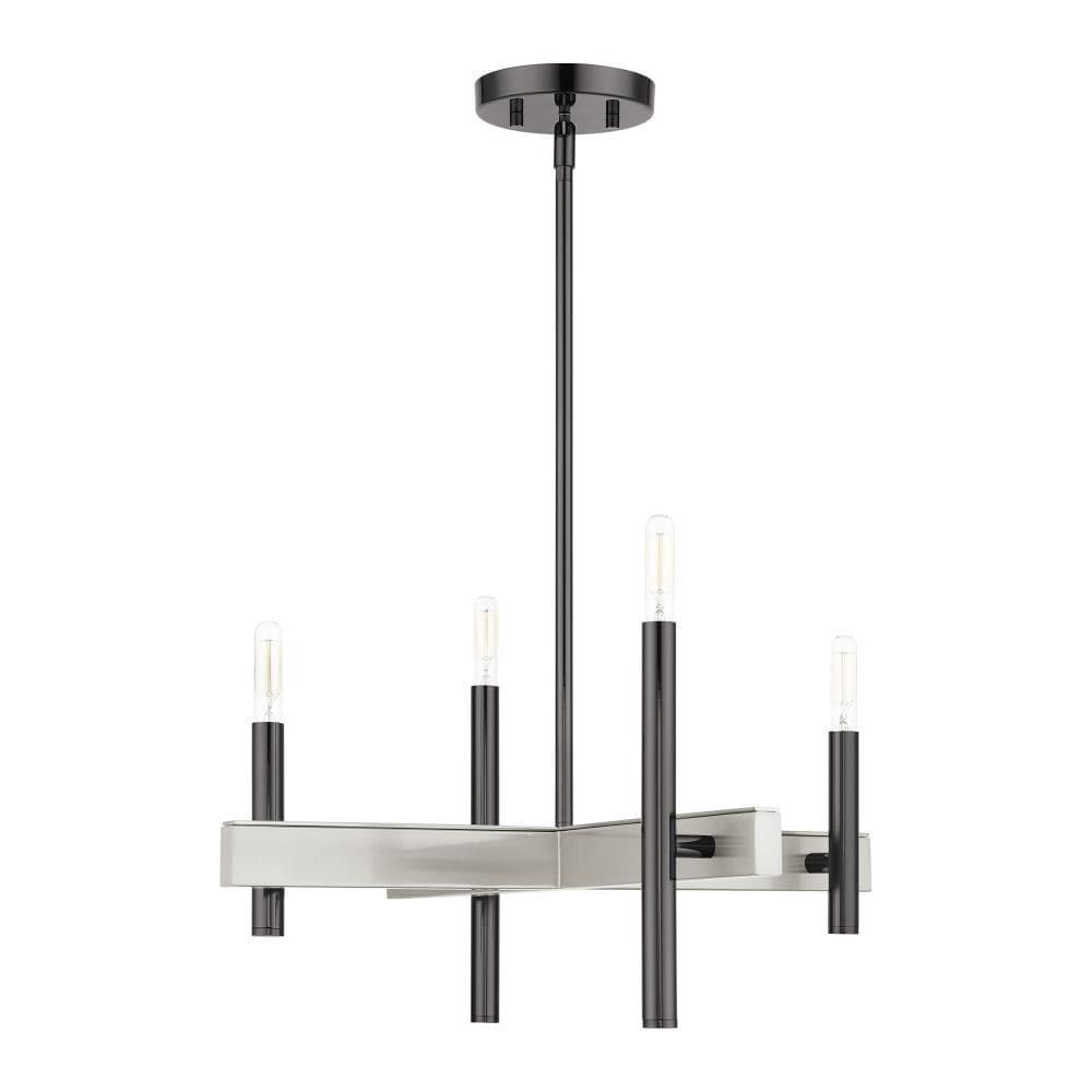 Livex Lighting Denmark 4 - Light Chandelier in  Black Chrome