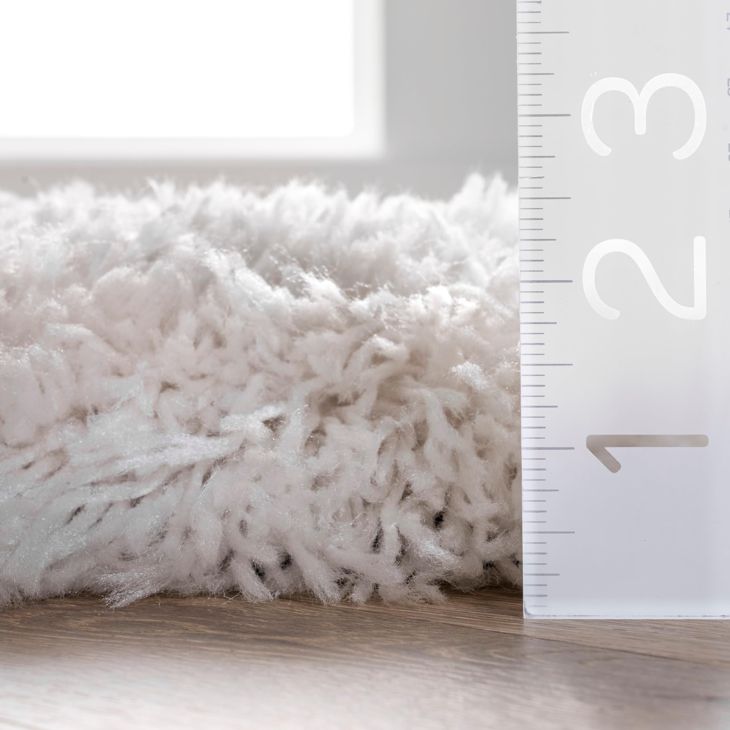 4'x6' Hand Tufted Kristan Shag Area Rug Ivory - nuLOOM: Contemporary High Pile, Skid-Resistant, Indoor Use
