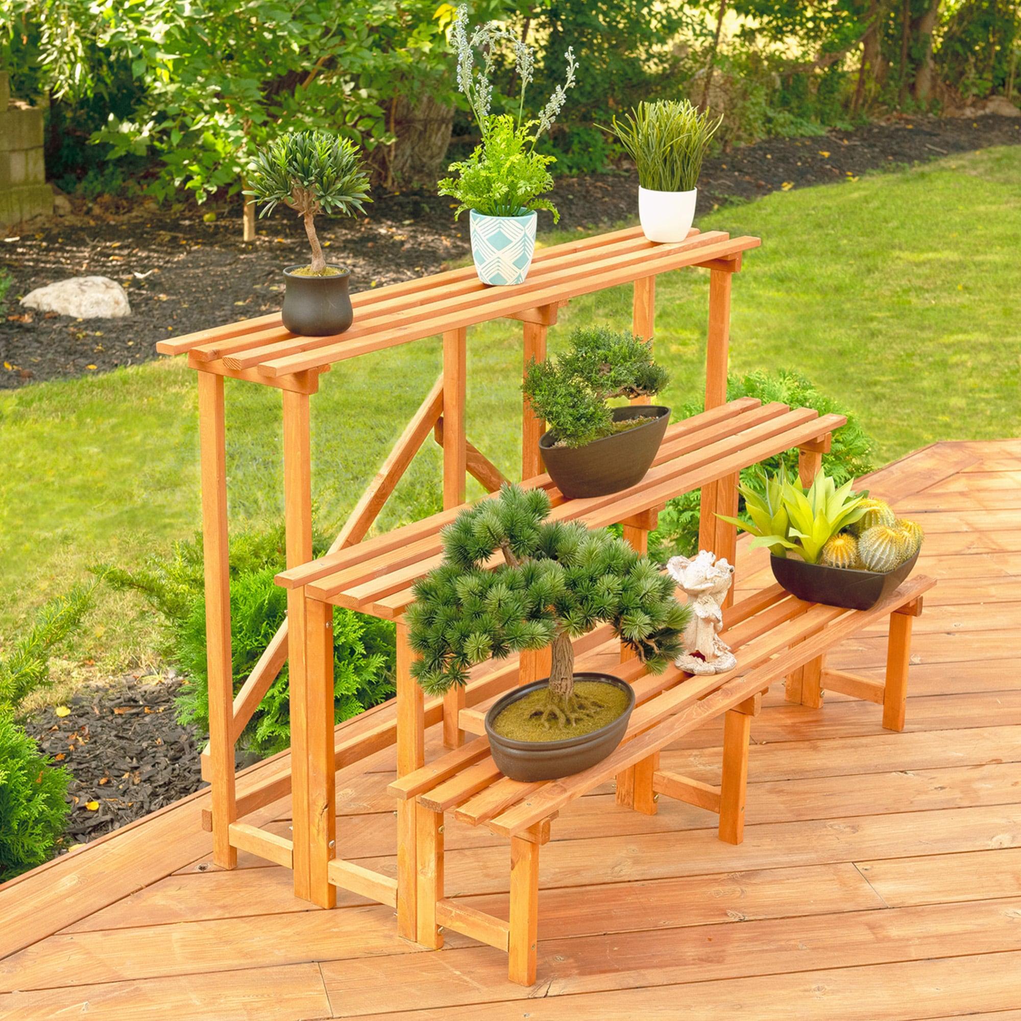 Wood Weather Resistant Plant Stand