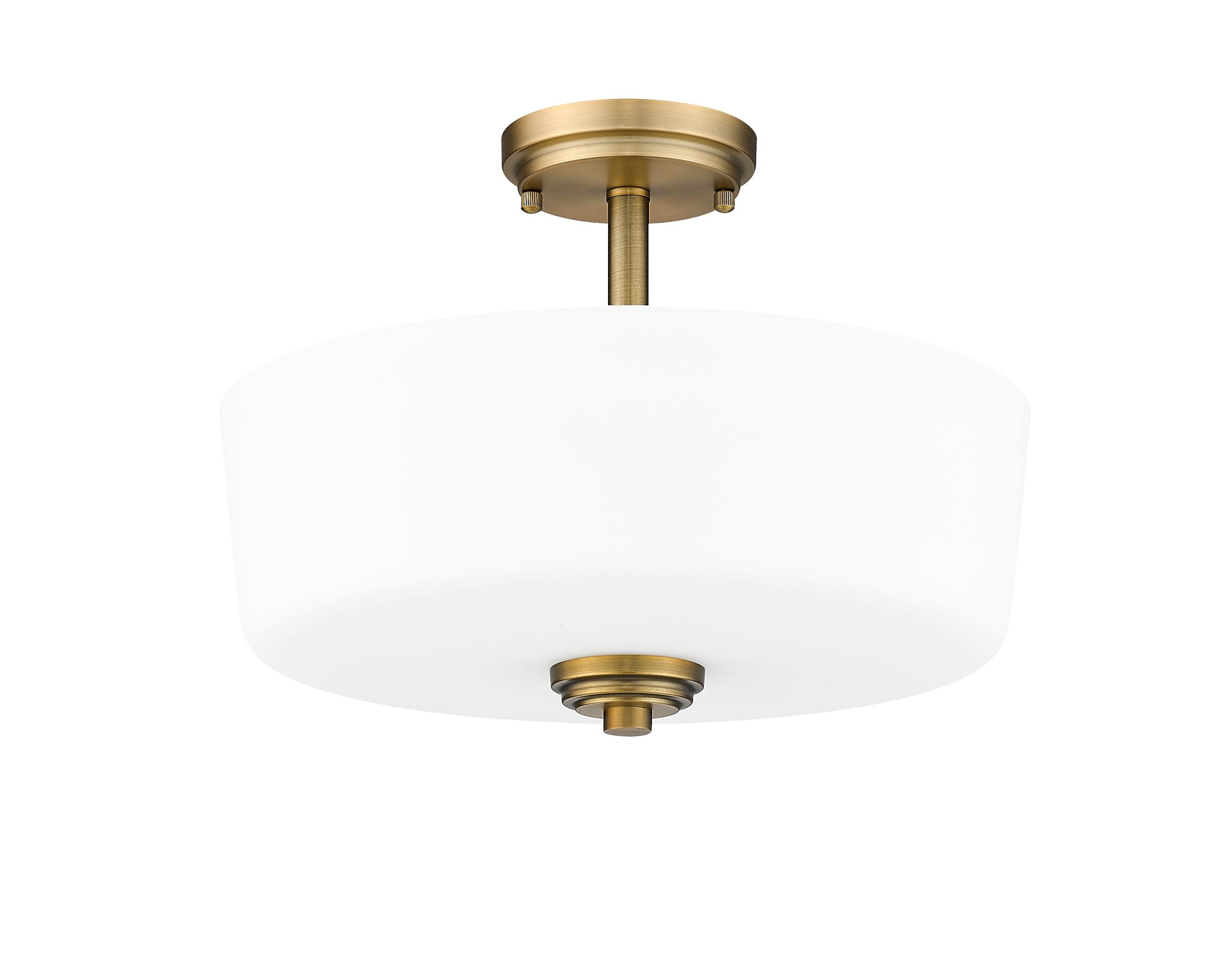 Z-Lite 220SF3-HBR Arlington 15 Inch Flush Mount Ceiling Light, Brass