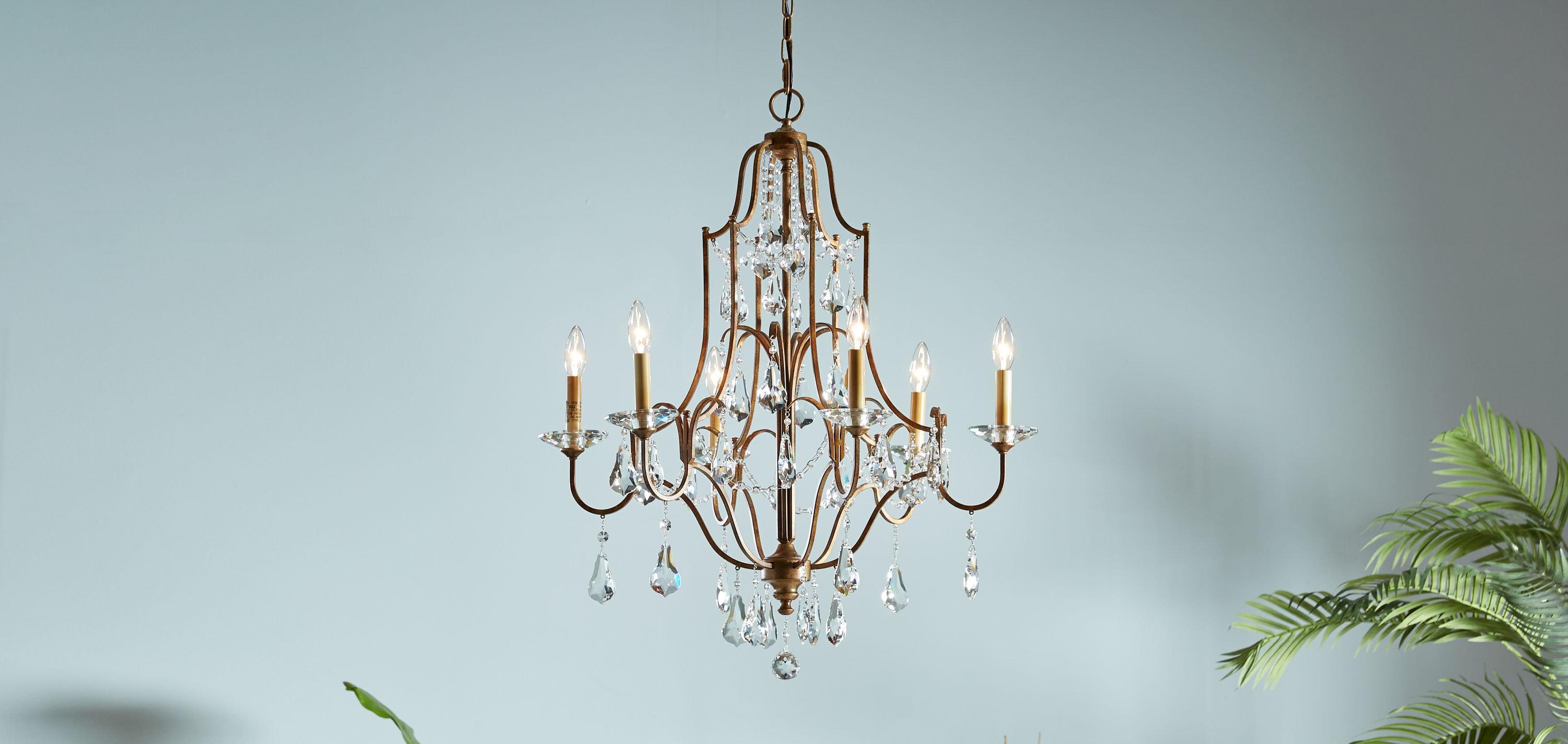 Feiss F2478/6OBZ Valentina Crystal Candle Chandelier Lighting, Bronze, 6-Light (29"Dia x 33"H) 360watts