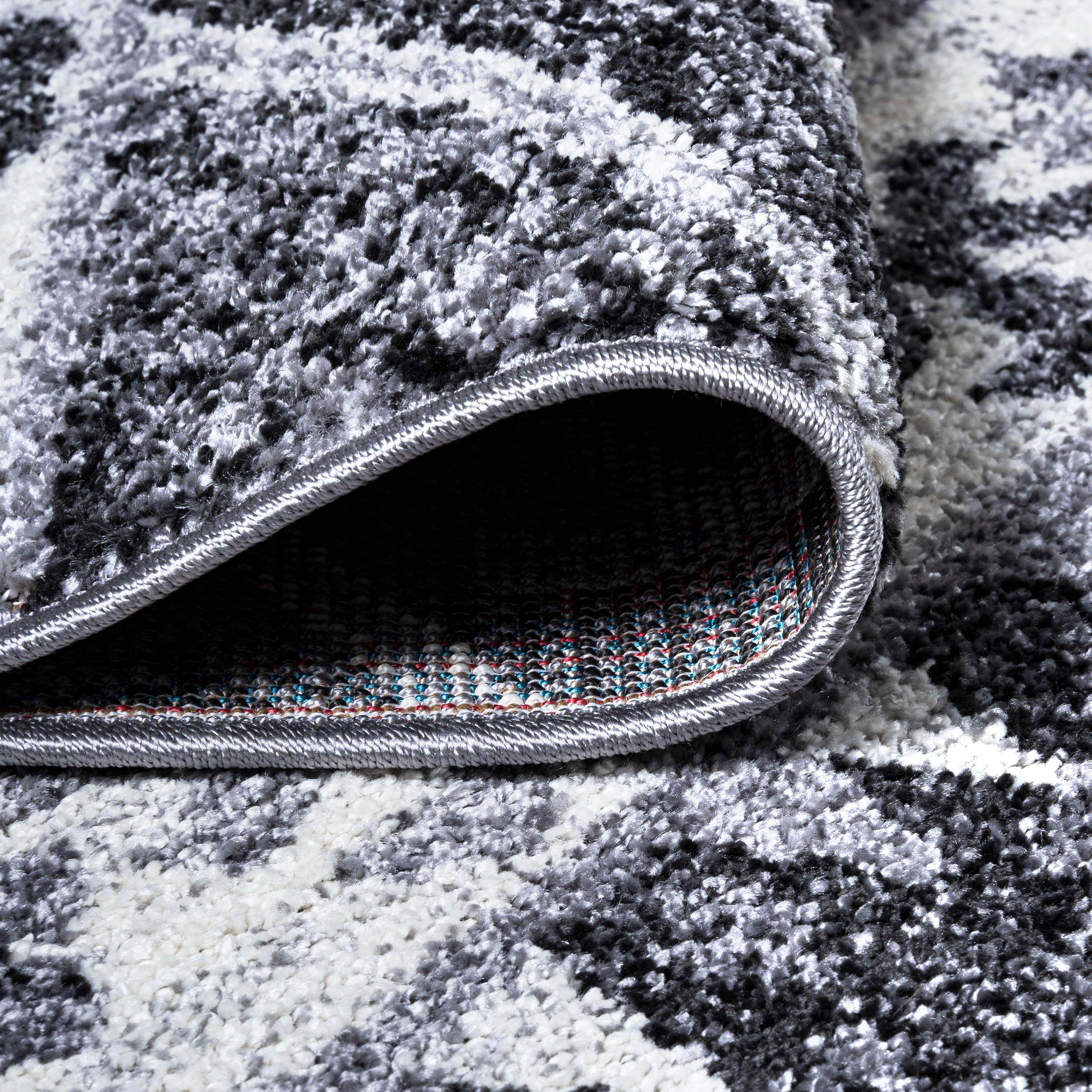 2'x 8' Sura Modern Kilim Geometric Runner Rug, Gray/Anthracite - JONATHAN Y