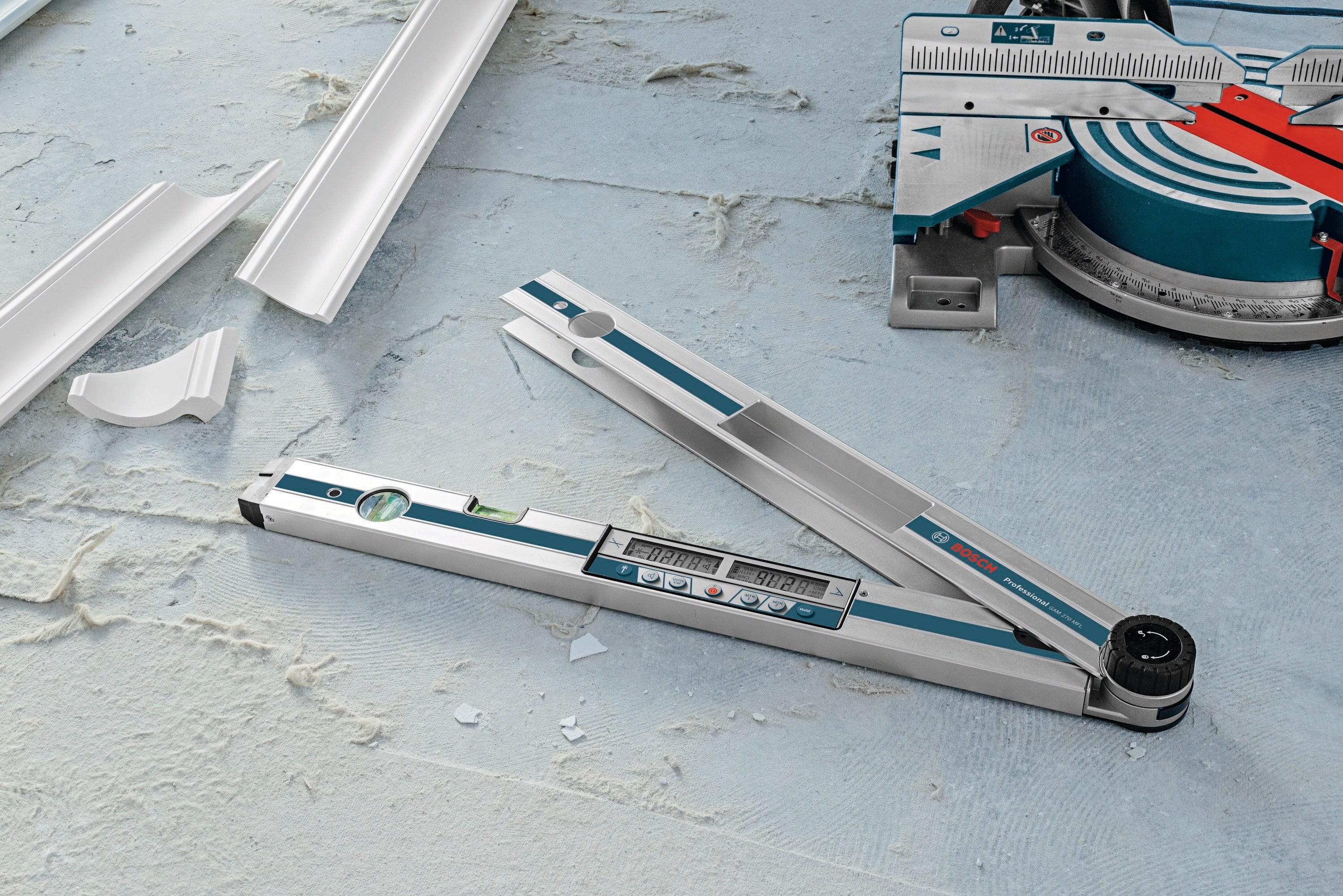 Miter Finder Digital Angle Finder Features Inclinometer, Miter Cut Calculator, Protractor, Digital Level with Case