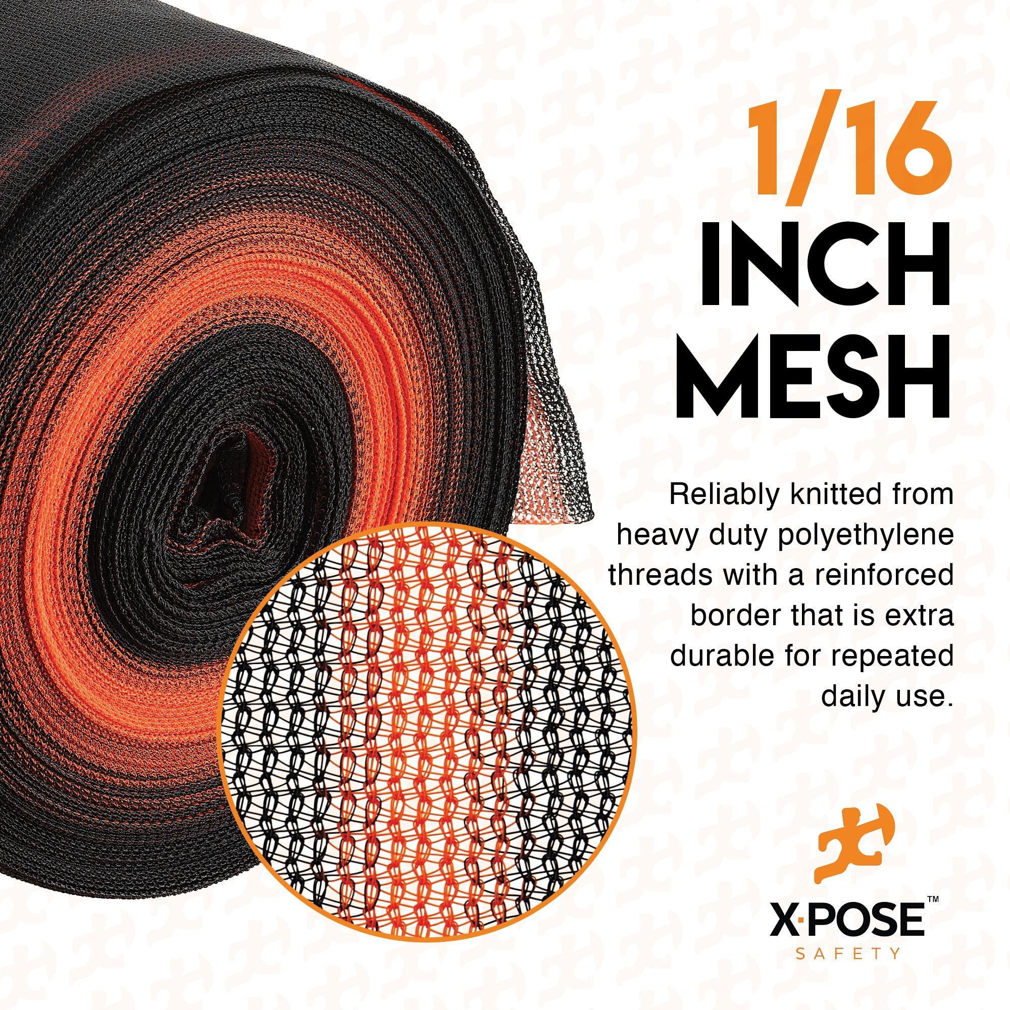 Construction Safety Debris Netting - 150 Ft Temporary Material Roll, 1/16" Mesh Scaffold Net Enclosure, Barricade, Visibility Barrier, Fencing Roll, Heavy Duty Fire Retardant 8.5 ft x 150 ft, Black