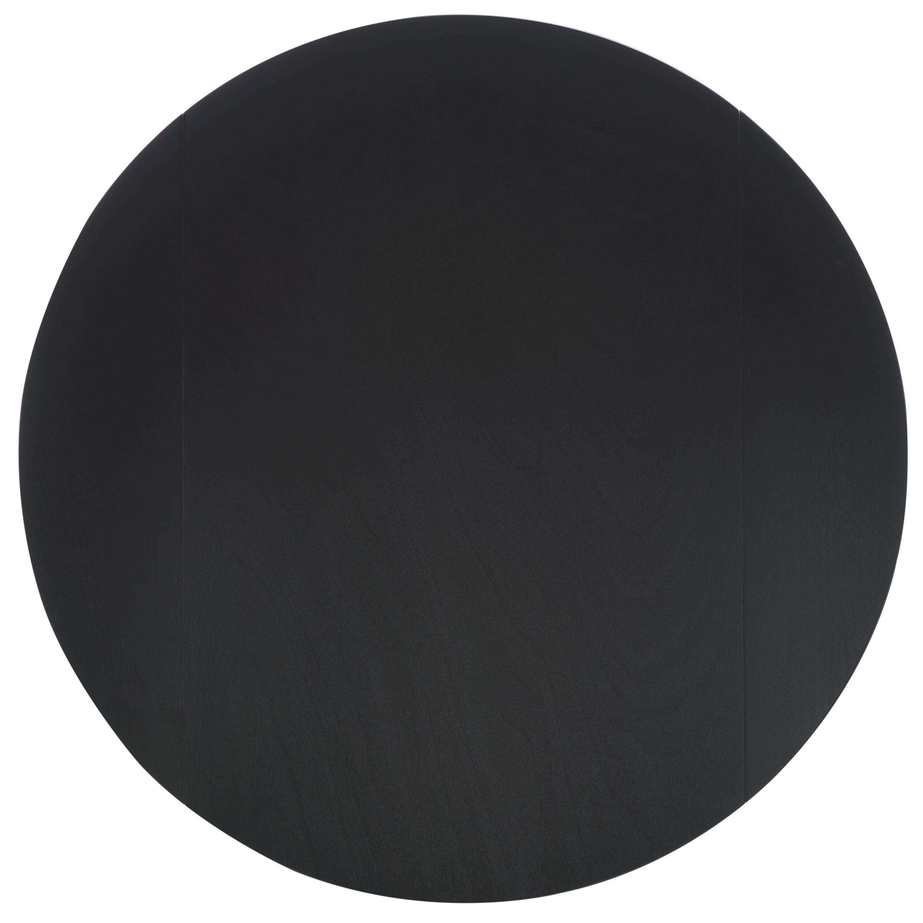 Black Round Reclaimed Wood Extendable Dining Table