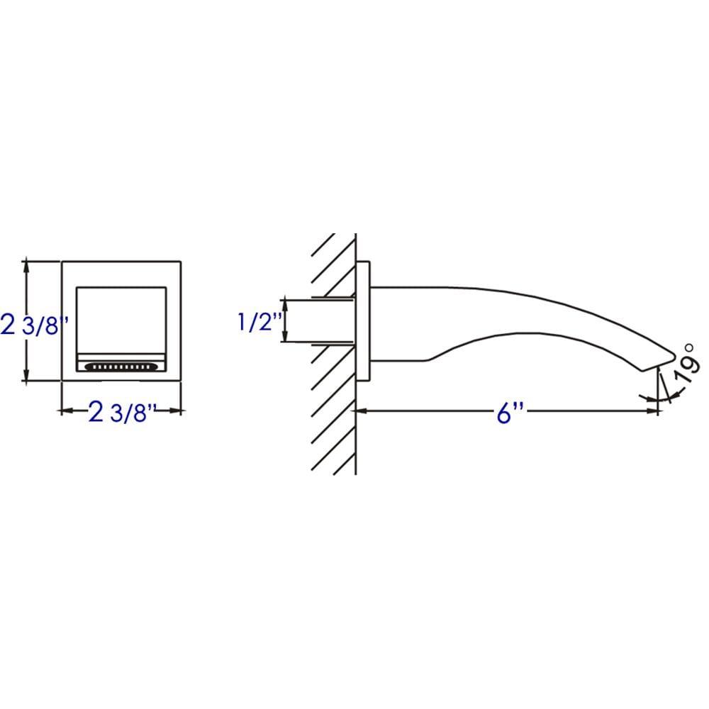 Brushed Nickel Curved Wall Mounted Tub Filler Spout