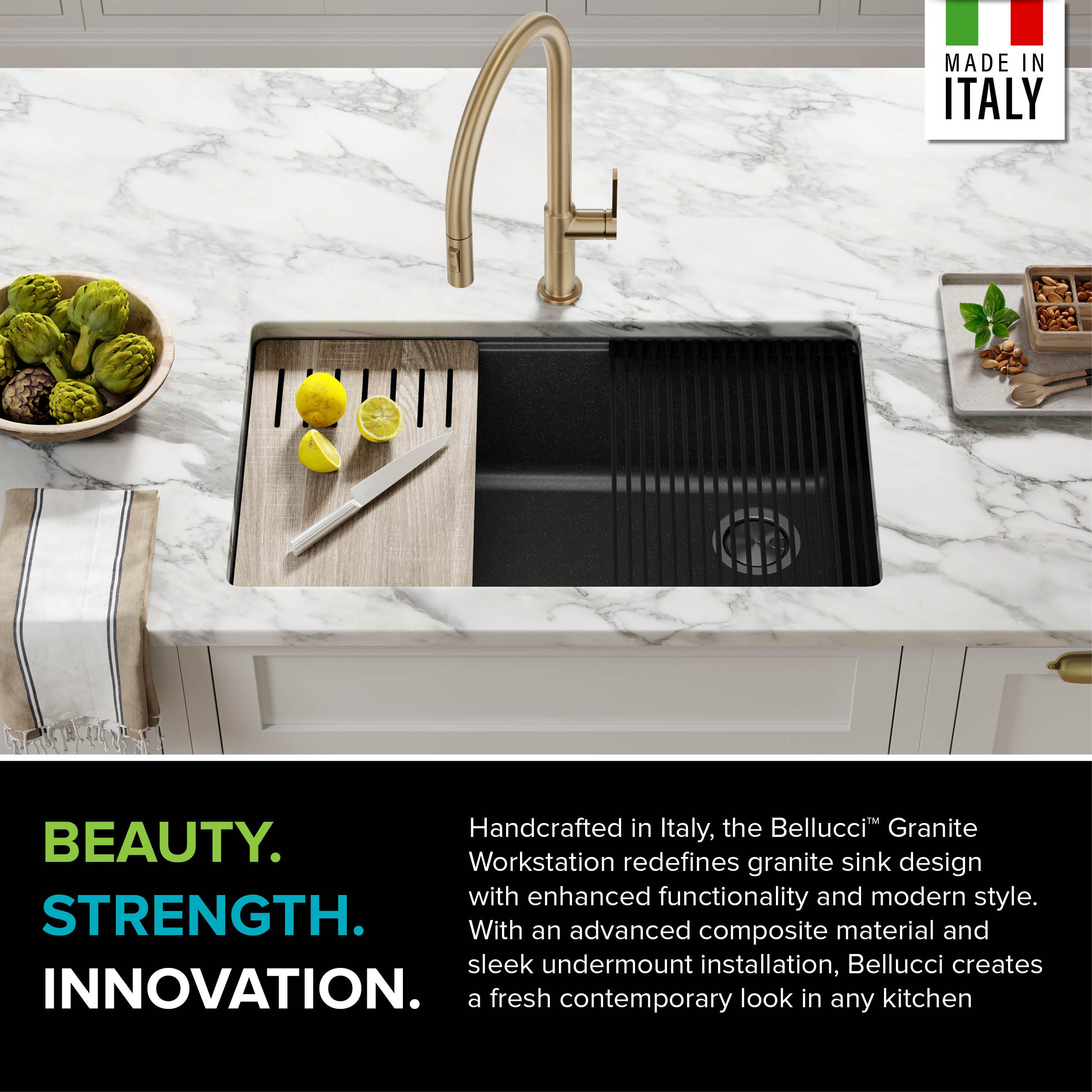 Kraus Bellucci 32 in. Undermount Quartz Composite Single Bowl Kitchen Sink with Accessories