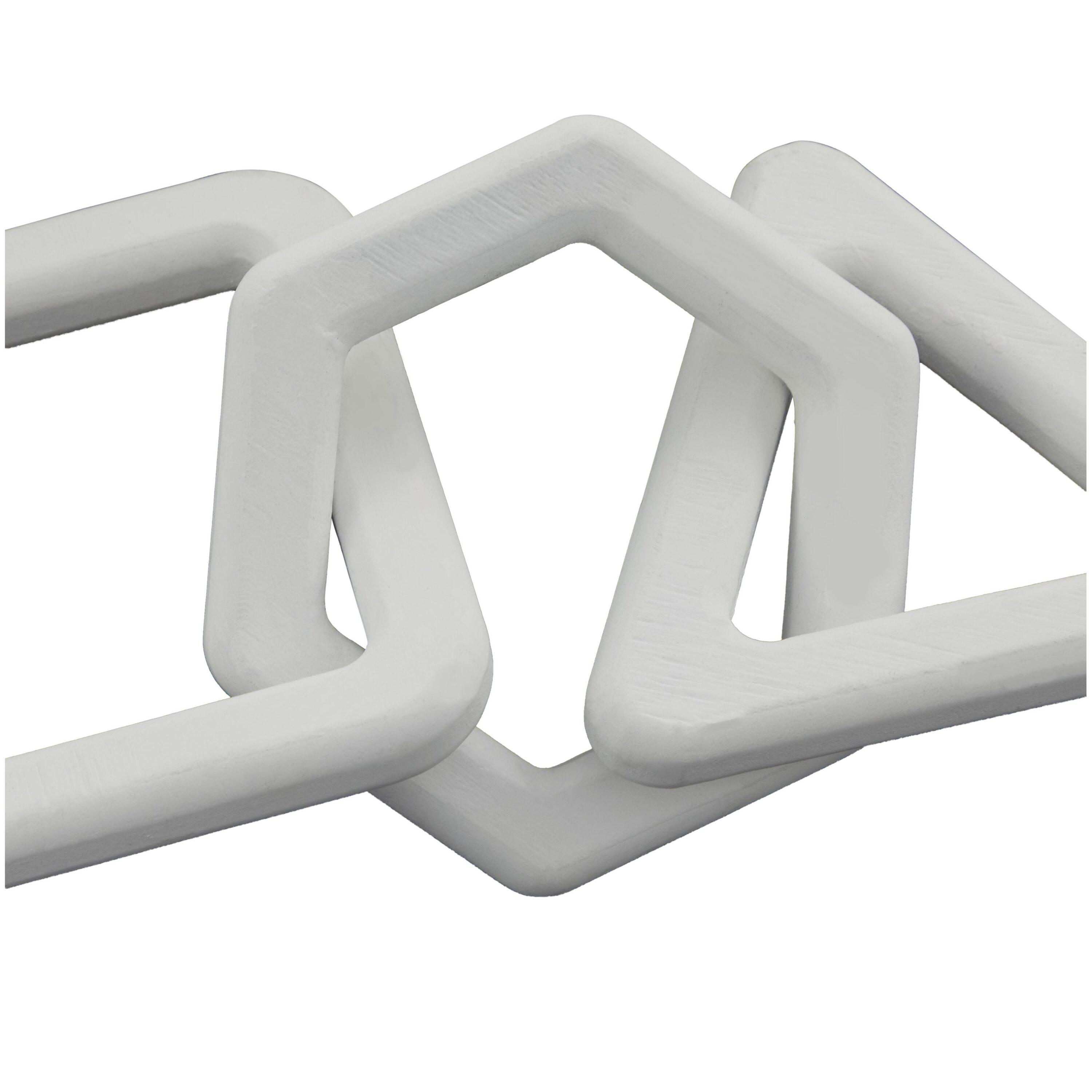White Wood Modern Chain Sculpture Set of 2