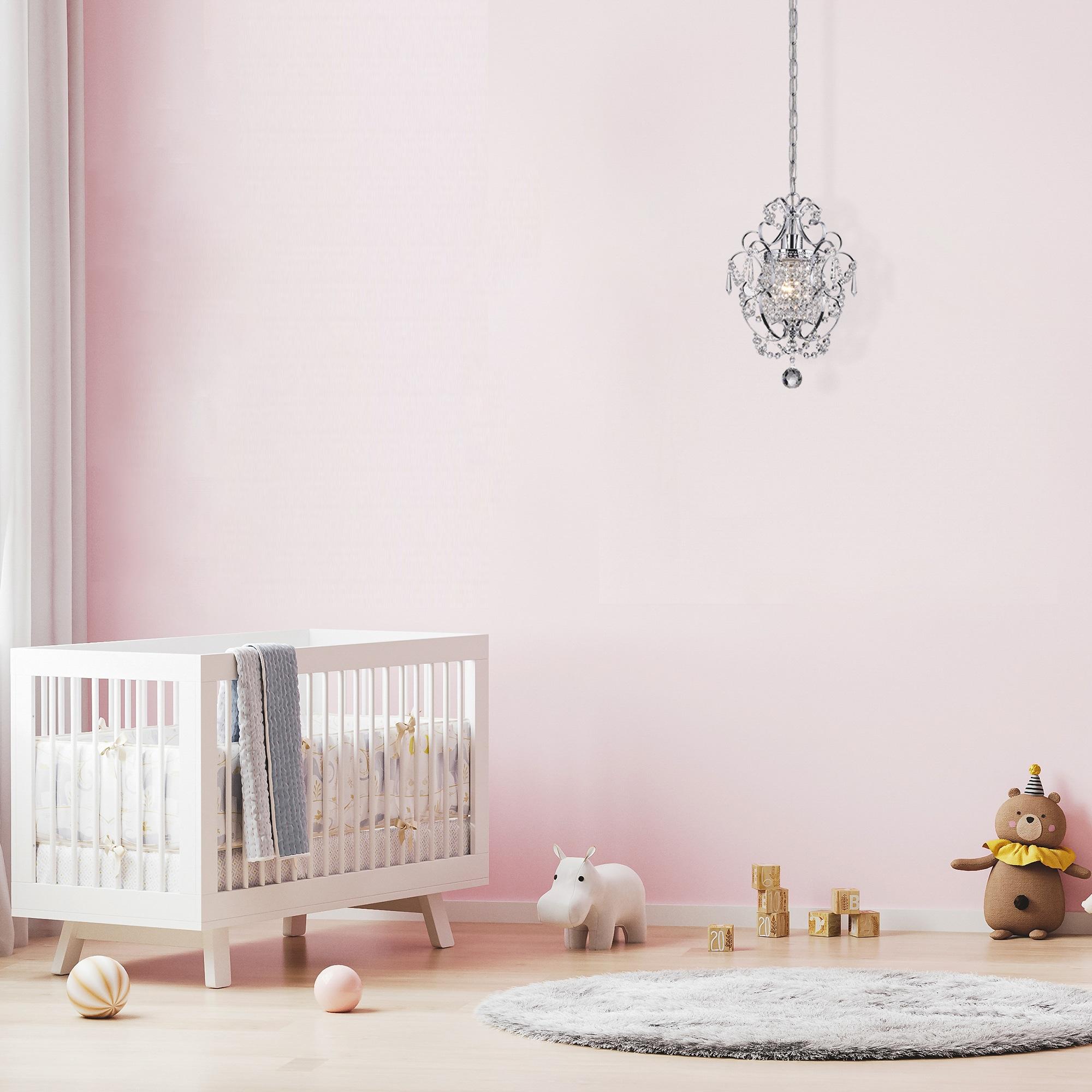 Edvivi Lighting Chrome Finish 1-Light Glam Mini Pendant with Crystal