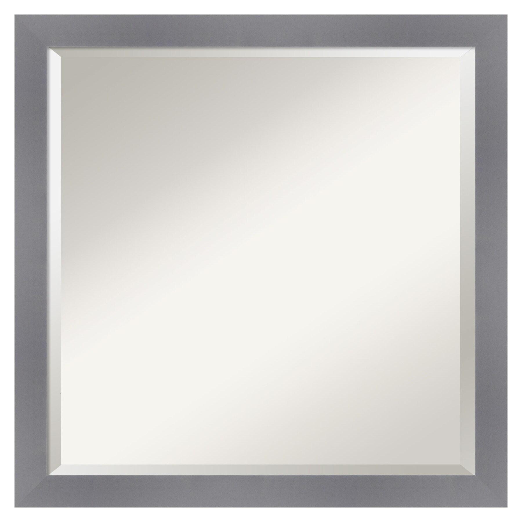 Edwin Grey 22.5" Square Wood Bathroom Vanity Mirror