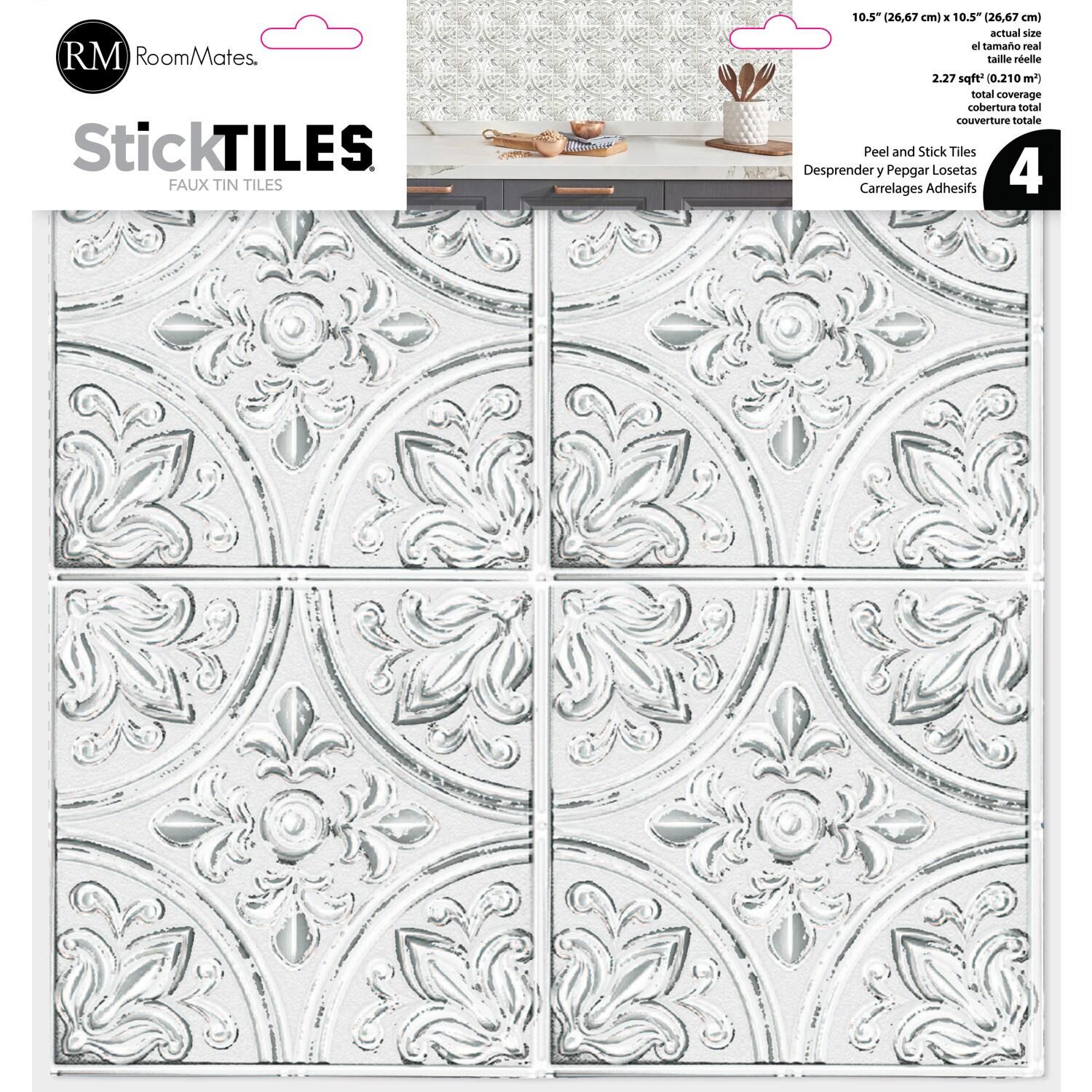 10.5'' W x 10.5'' L PVC Peel and Stick Field Tile