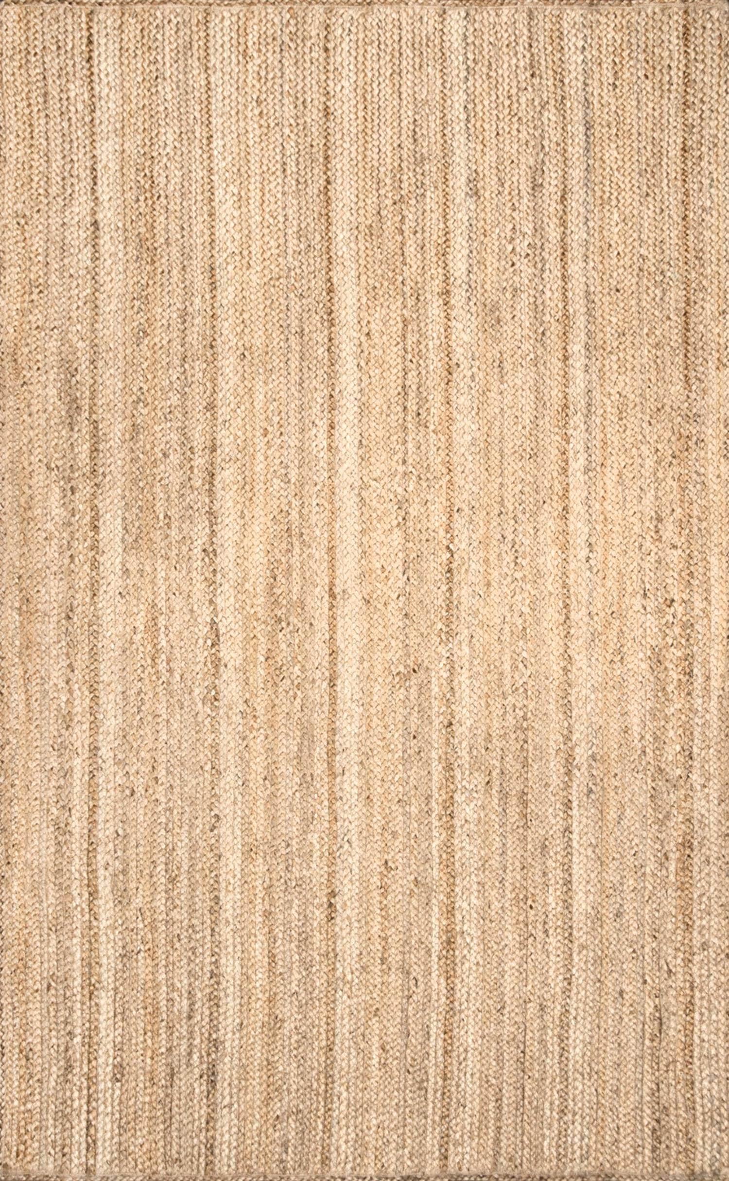 4'x6' Oval Hand Woven Rigo Jute Area Rug Natural - nuLOOM: Modern Braided Indoor Flat Pile Rug