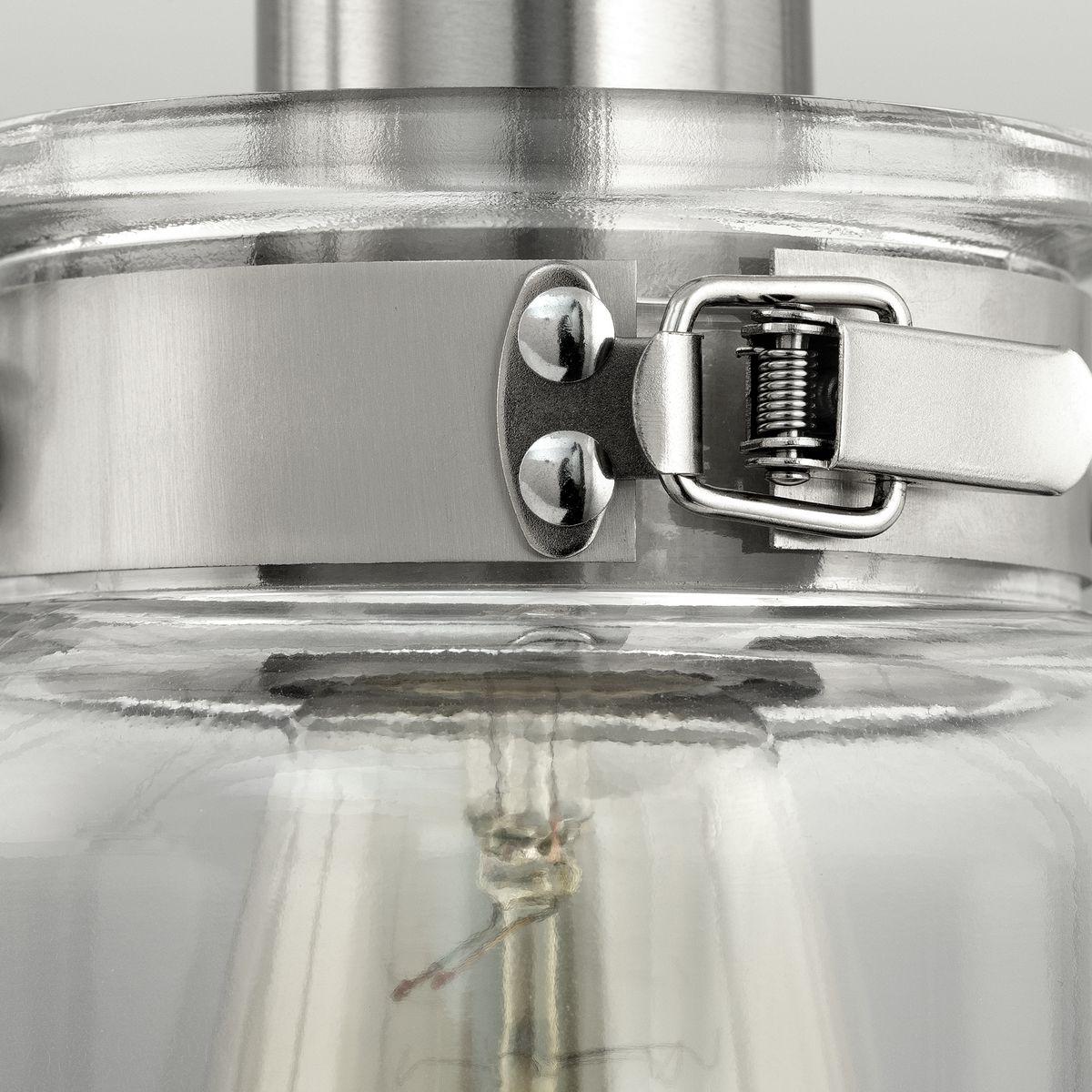 Progress Lighting Calhoun Collection 1-Light Bath & Vanity Wall Light, Brushed Nickel, Clear Glass Shade