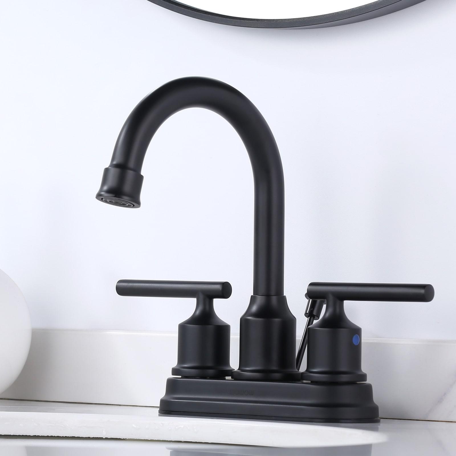 Centerset 2-handle Bathroom Faucet with Drain Assembly
