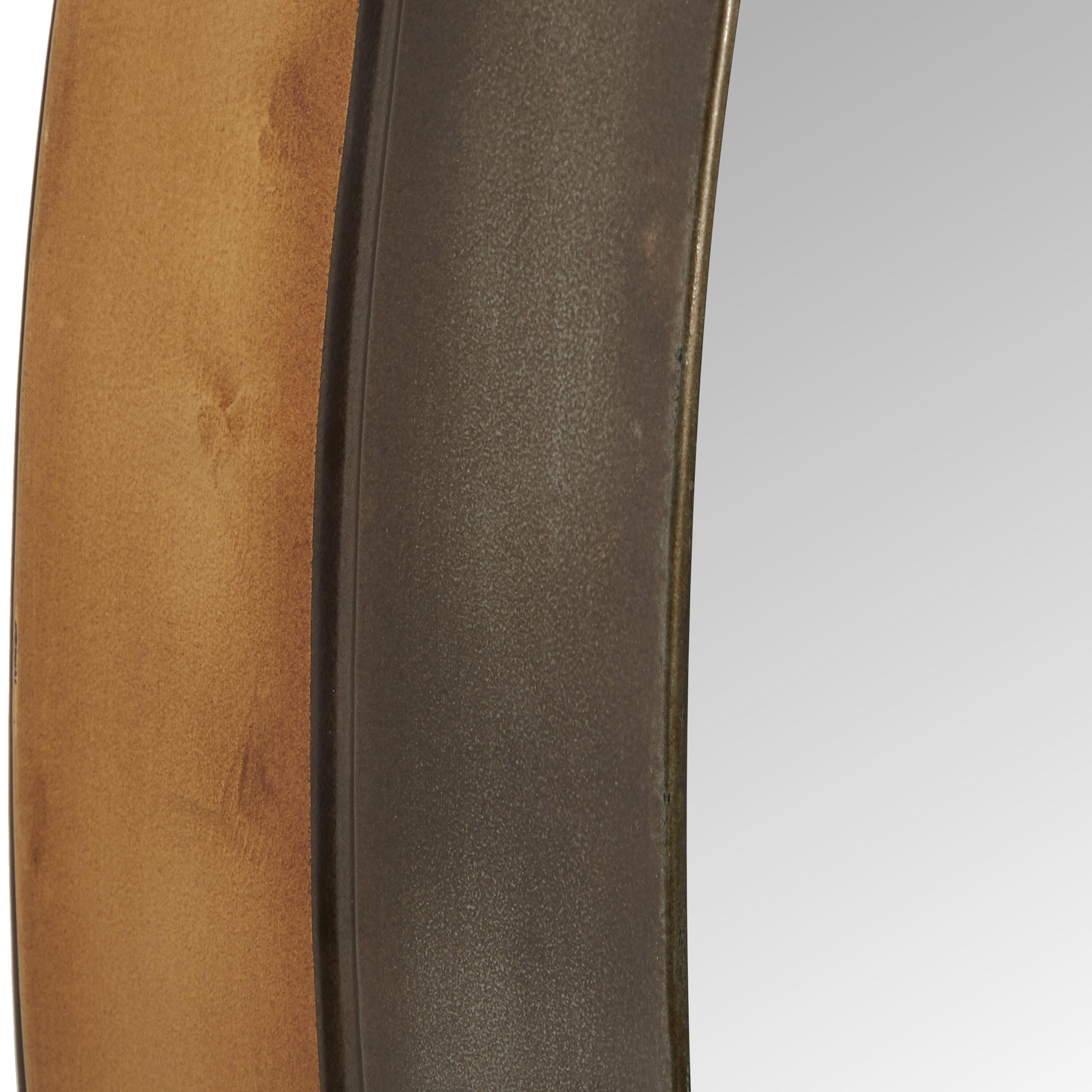 DecMode 32" x 32" Brown Wall Mirror with Thin Frame