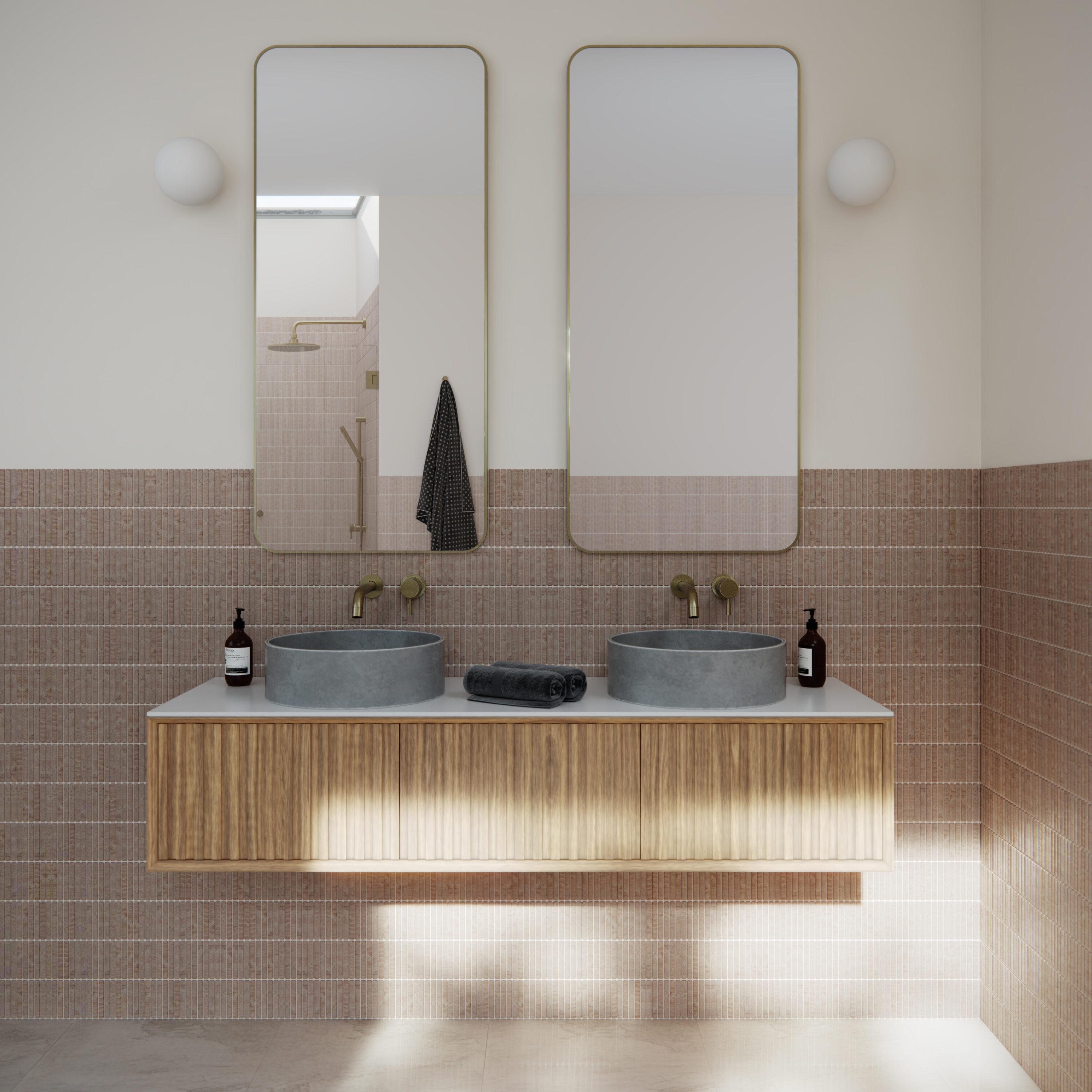 Trinity 22 in. x 48 in. Square Radius Mirror