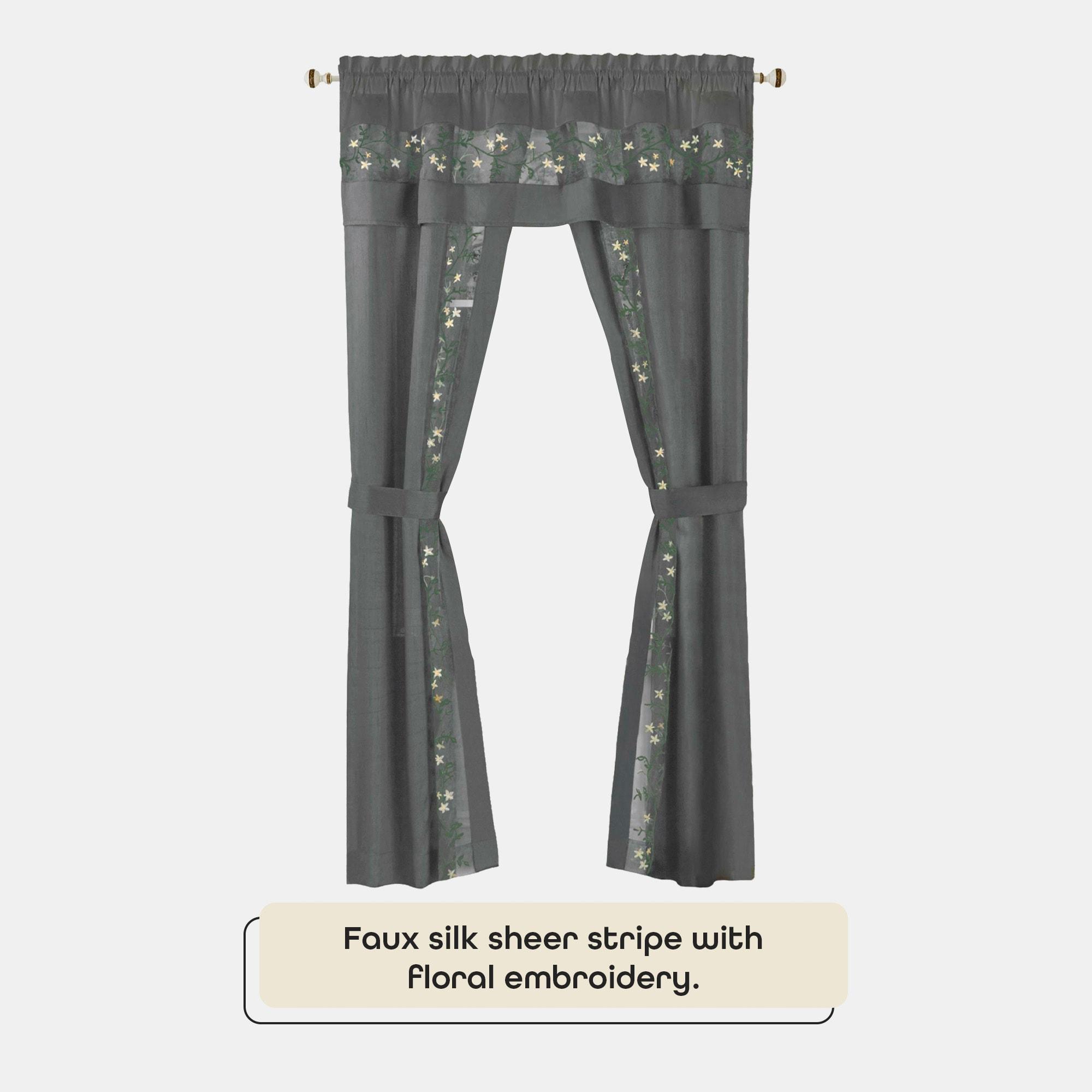 Achim Fairfield 5 Piece Window Curtain Set - 55x63 - Grey